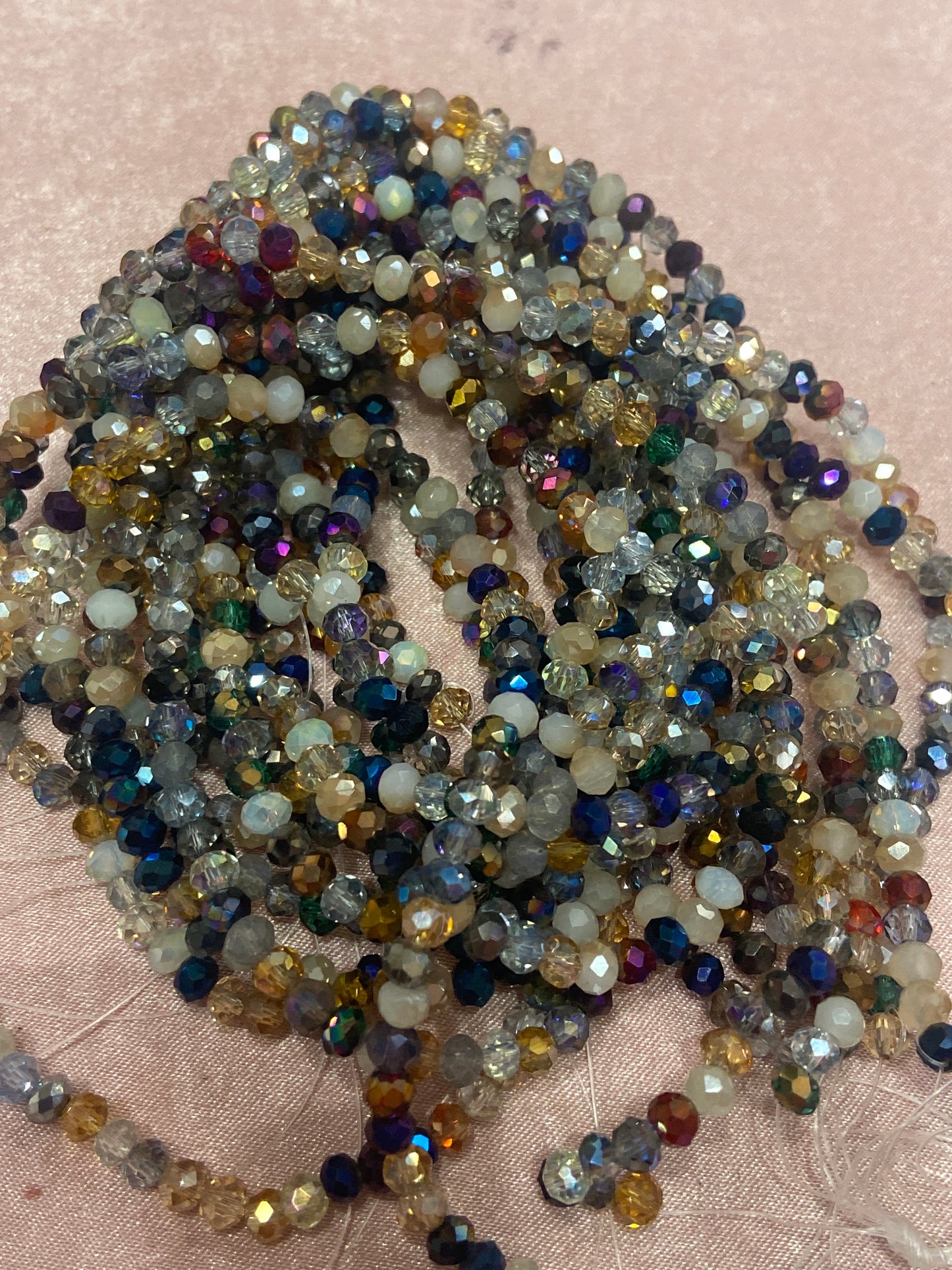 4mm Glass Rondell and Bicone beads