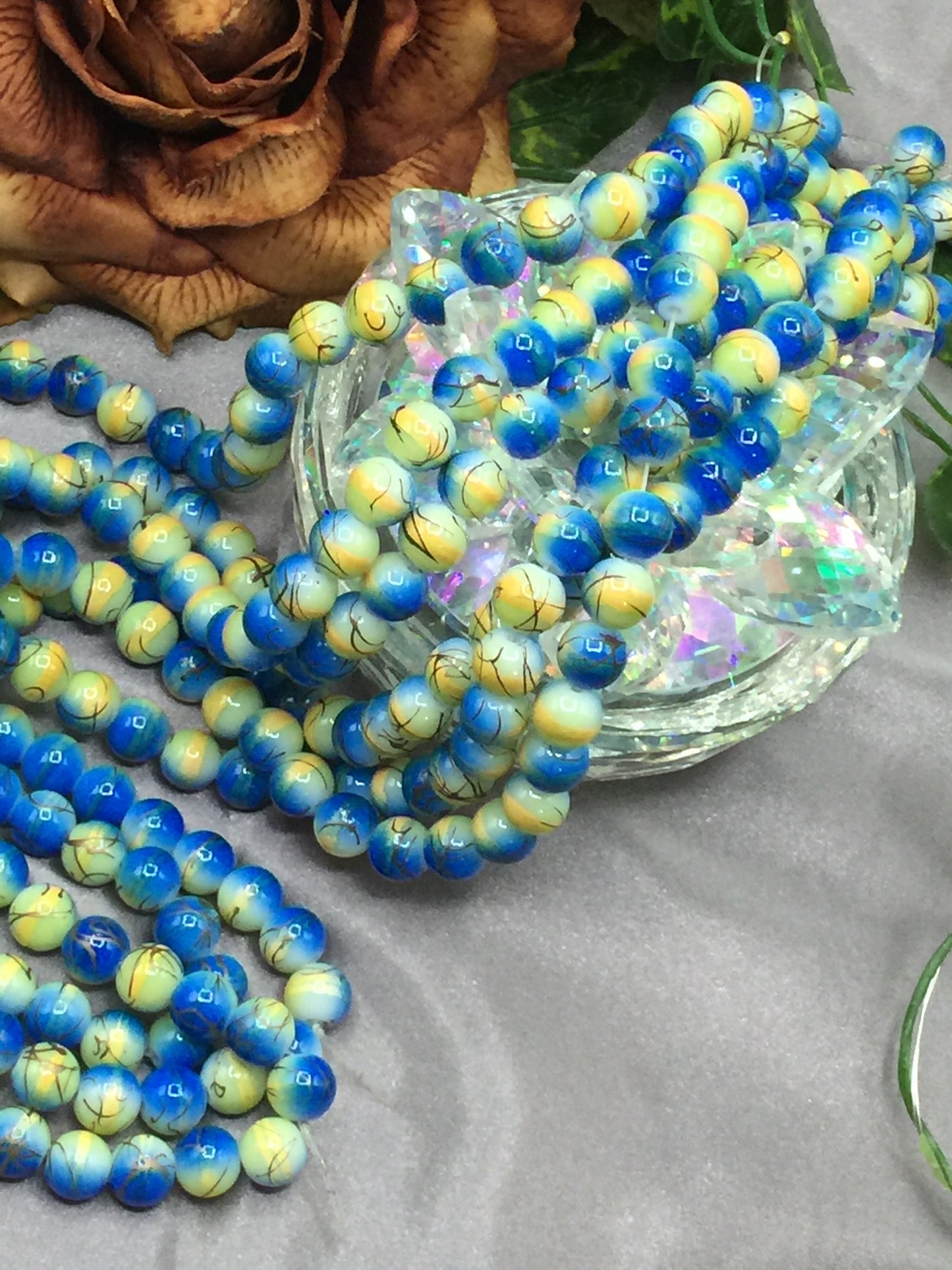 10mm Glass Bead Strands
