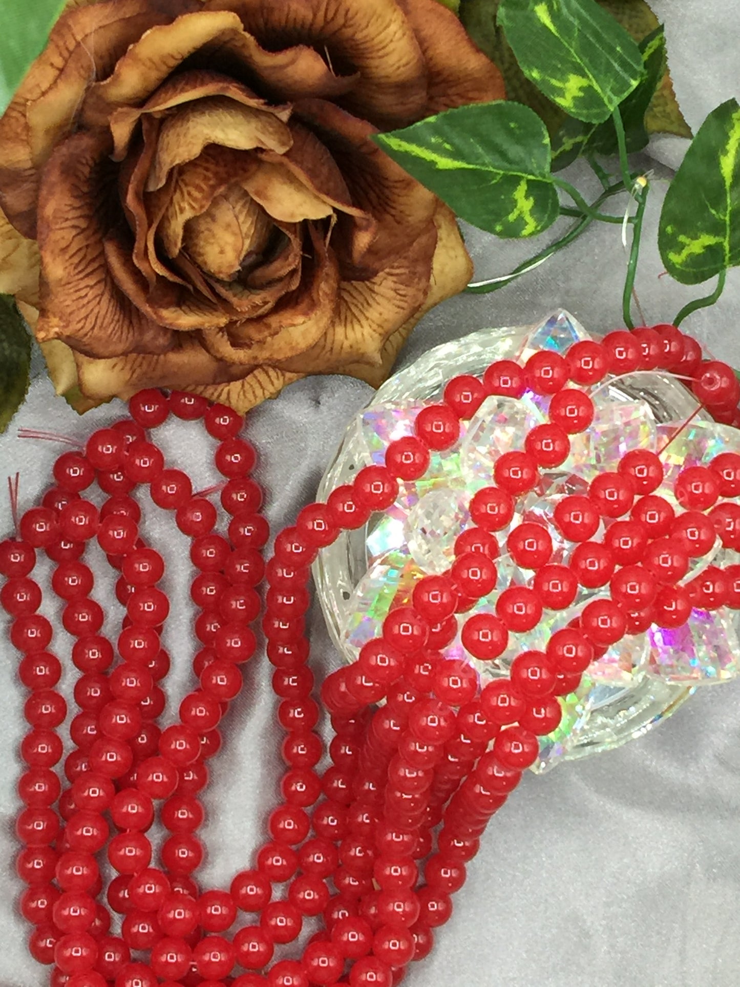 10mm Glass Bead Strands