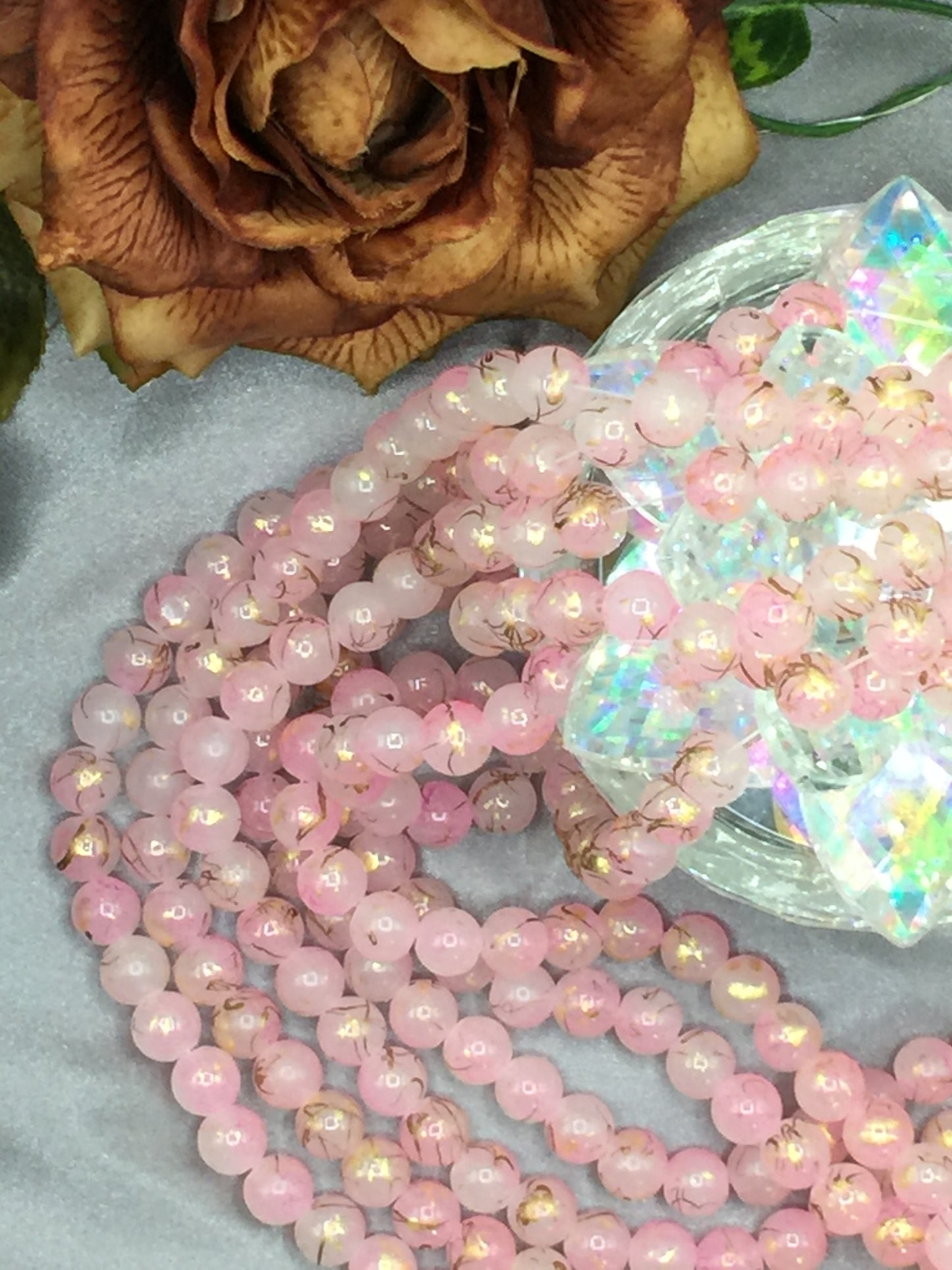 10mm Glass Bead Strands