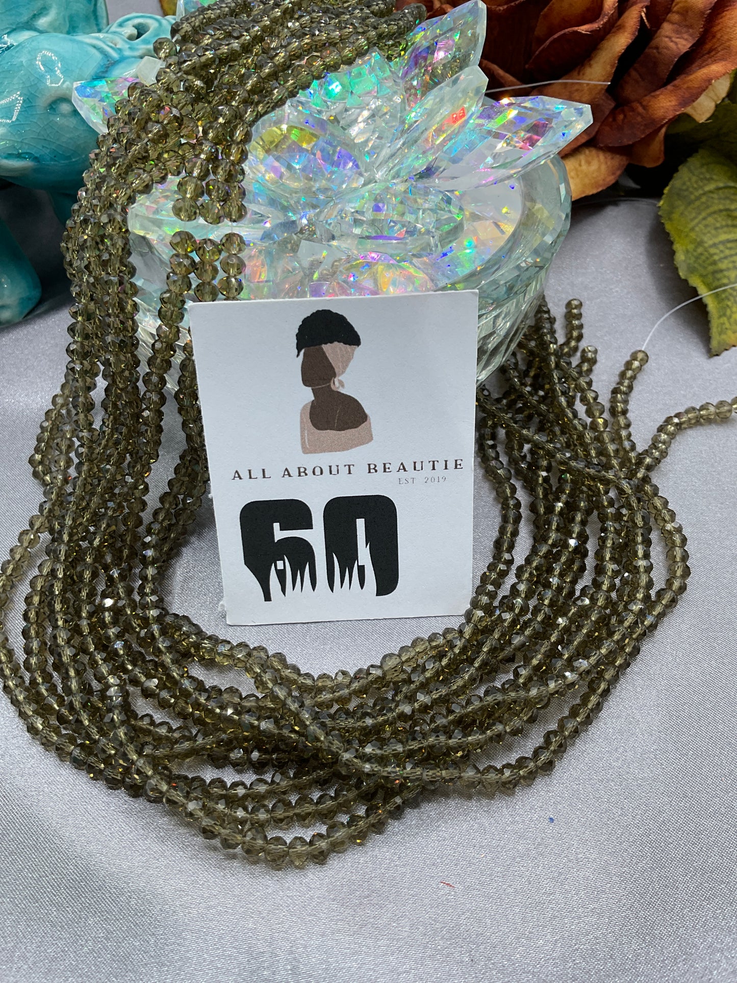 4mm Glass Rondell and Bicone beads