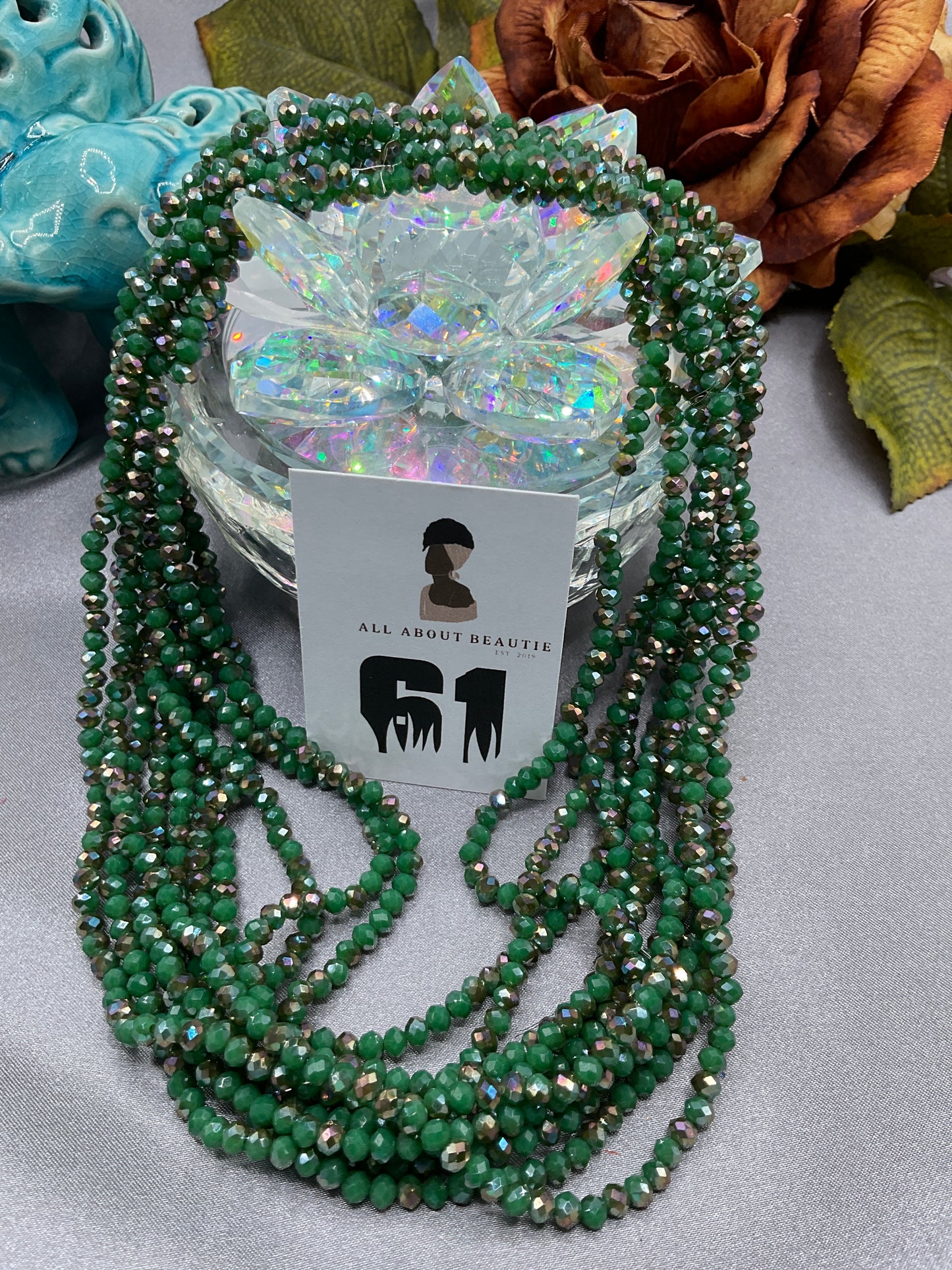 4mm Glass Rondell and Bicone beads