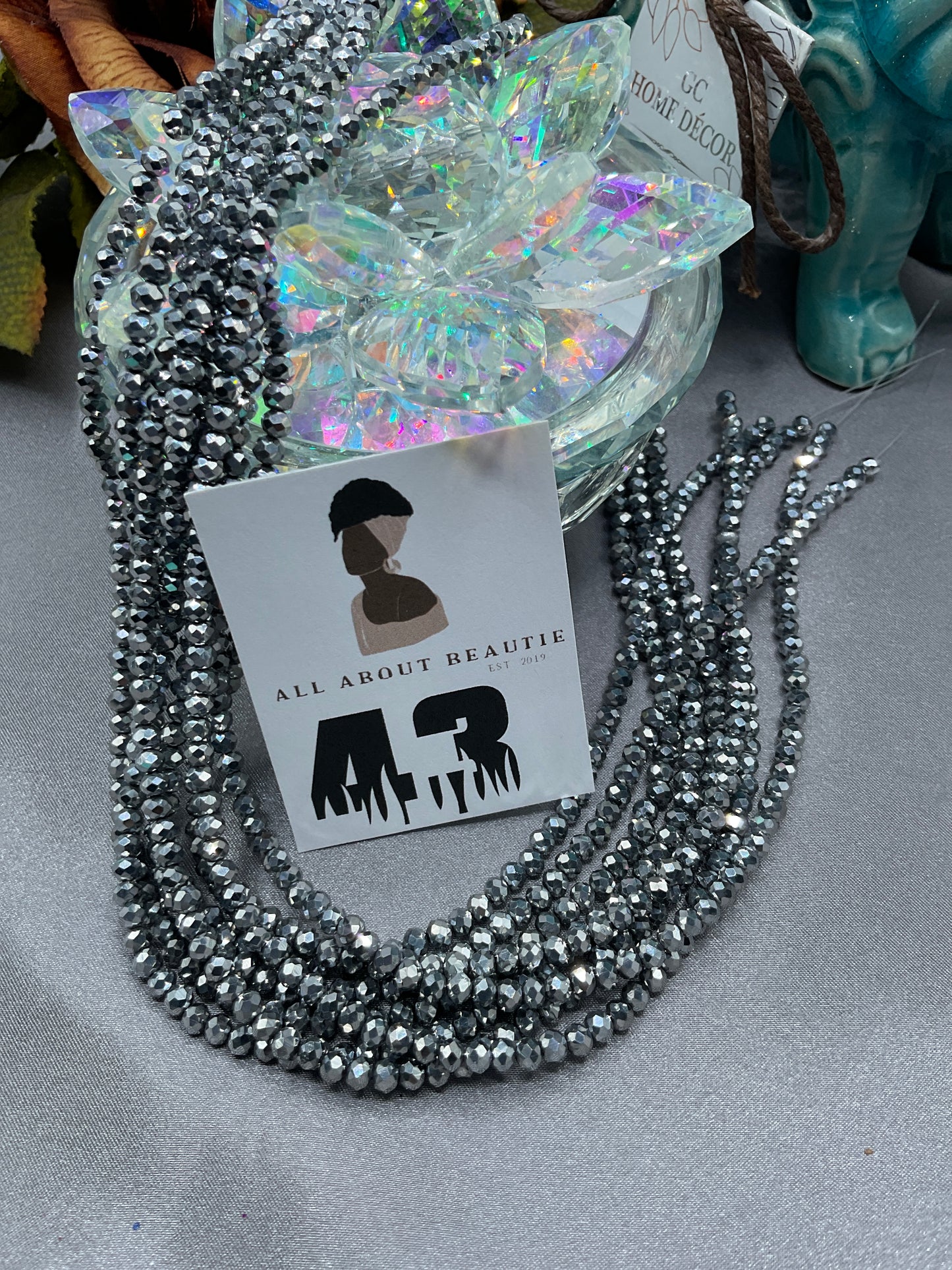 4mm Glass Rondell and Bicone beads