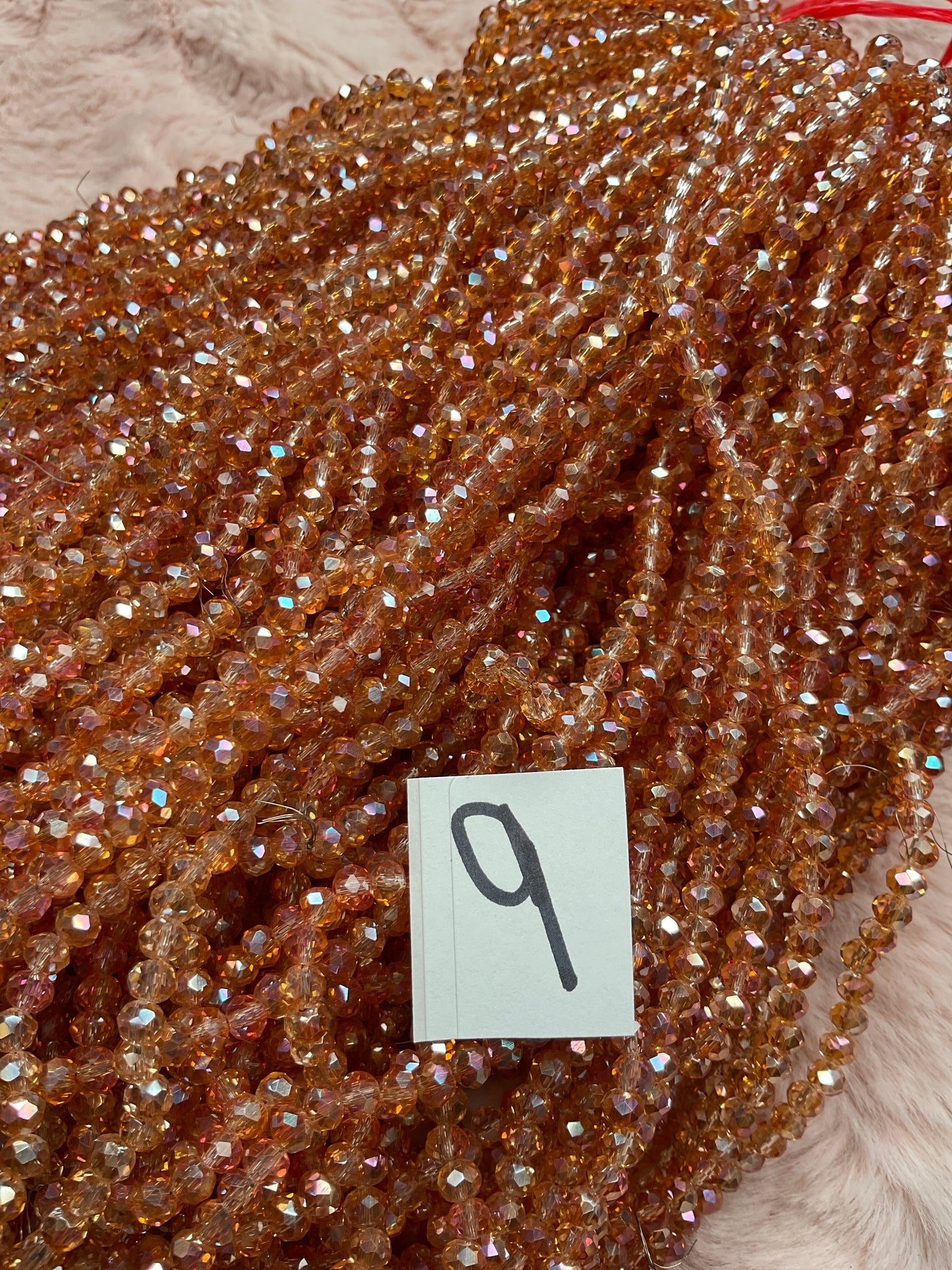 4mm Glass Rondell and Bicone beads