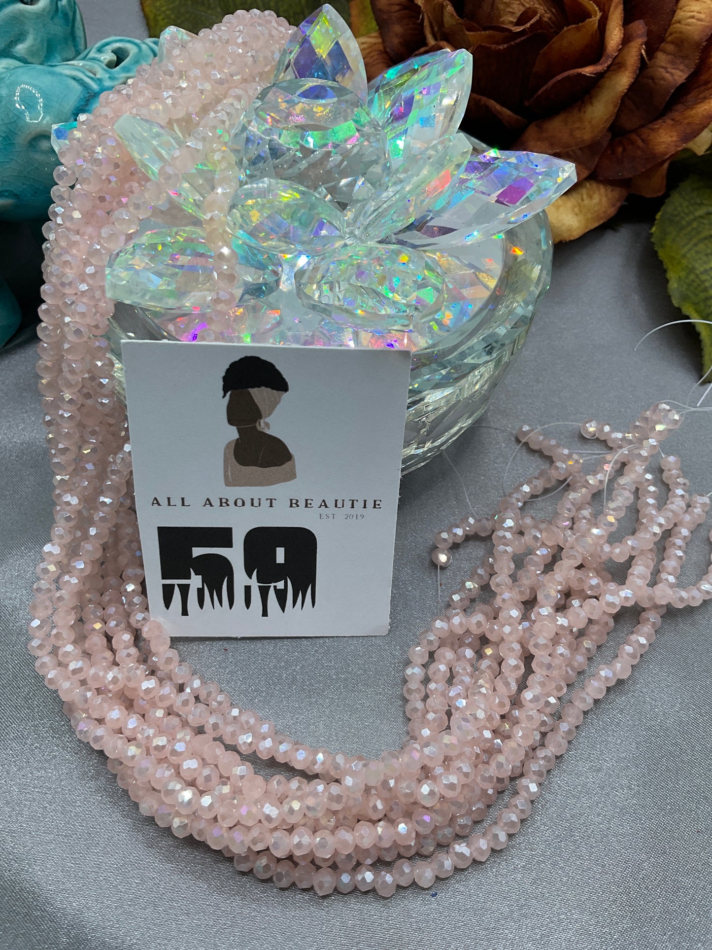 4mm Glass Rondell and Bicone beads