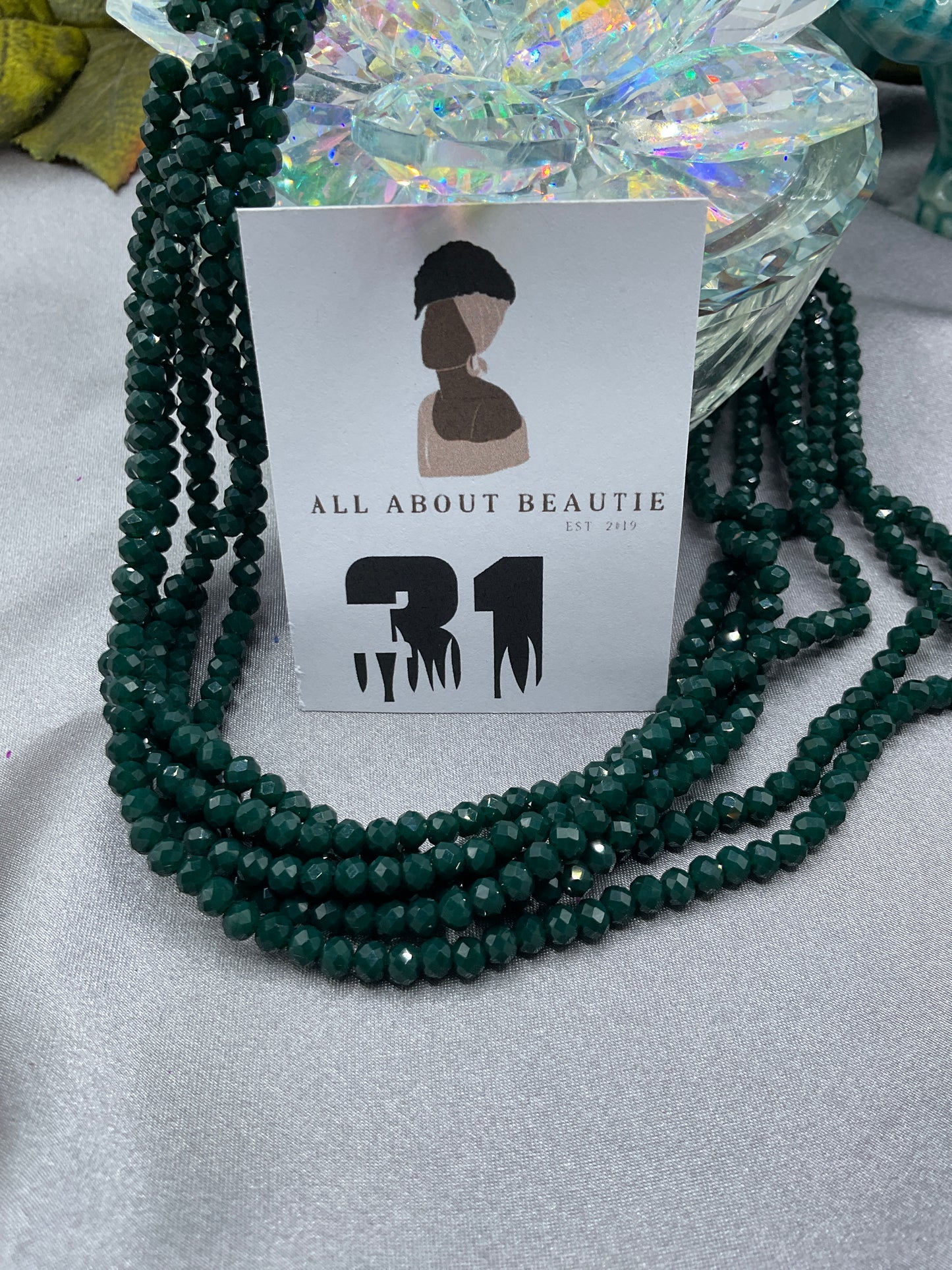 4mm Glass Rondell and Bicone beads