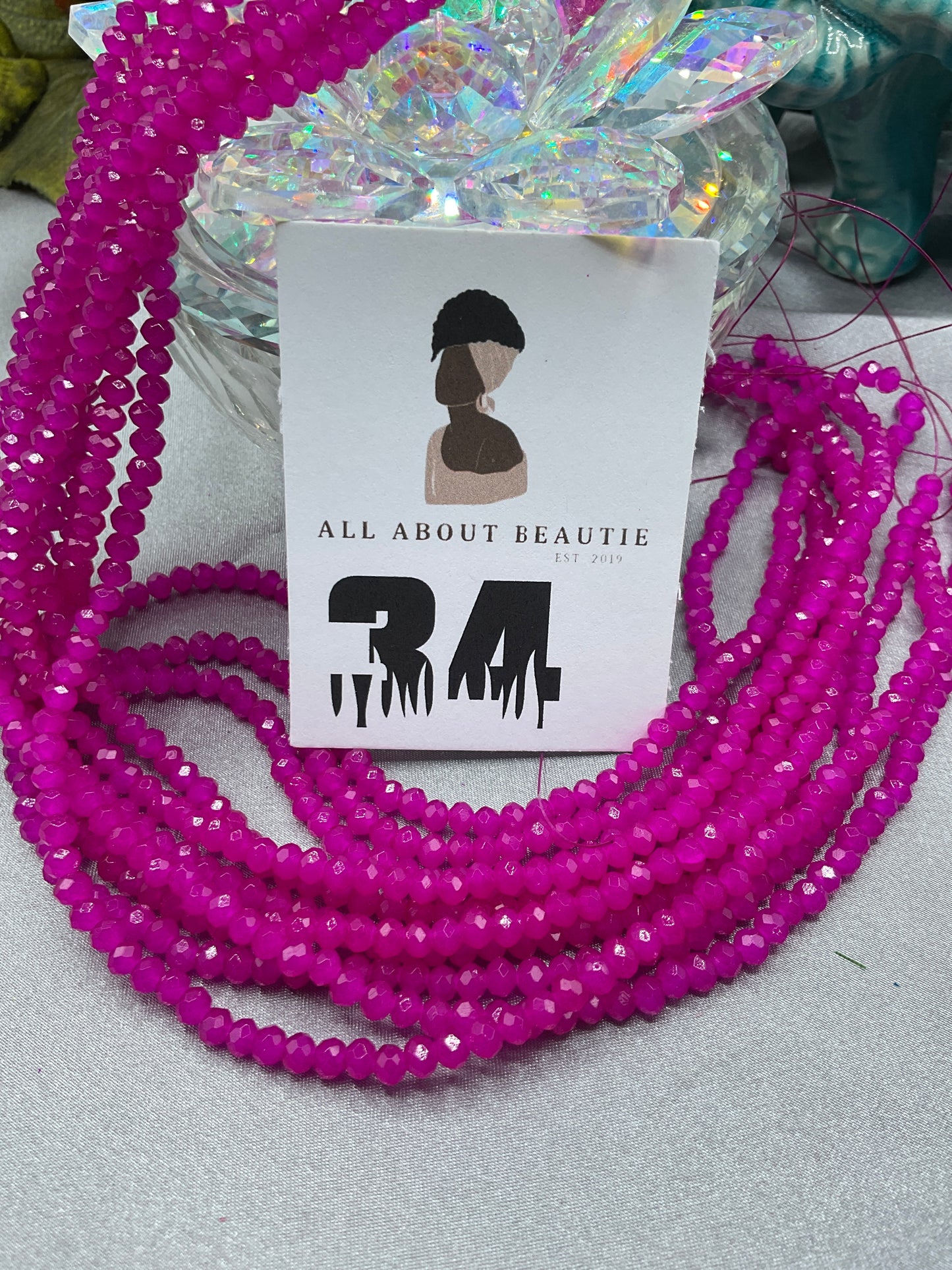 4mm Glass Rondell and Bicone beads