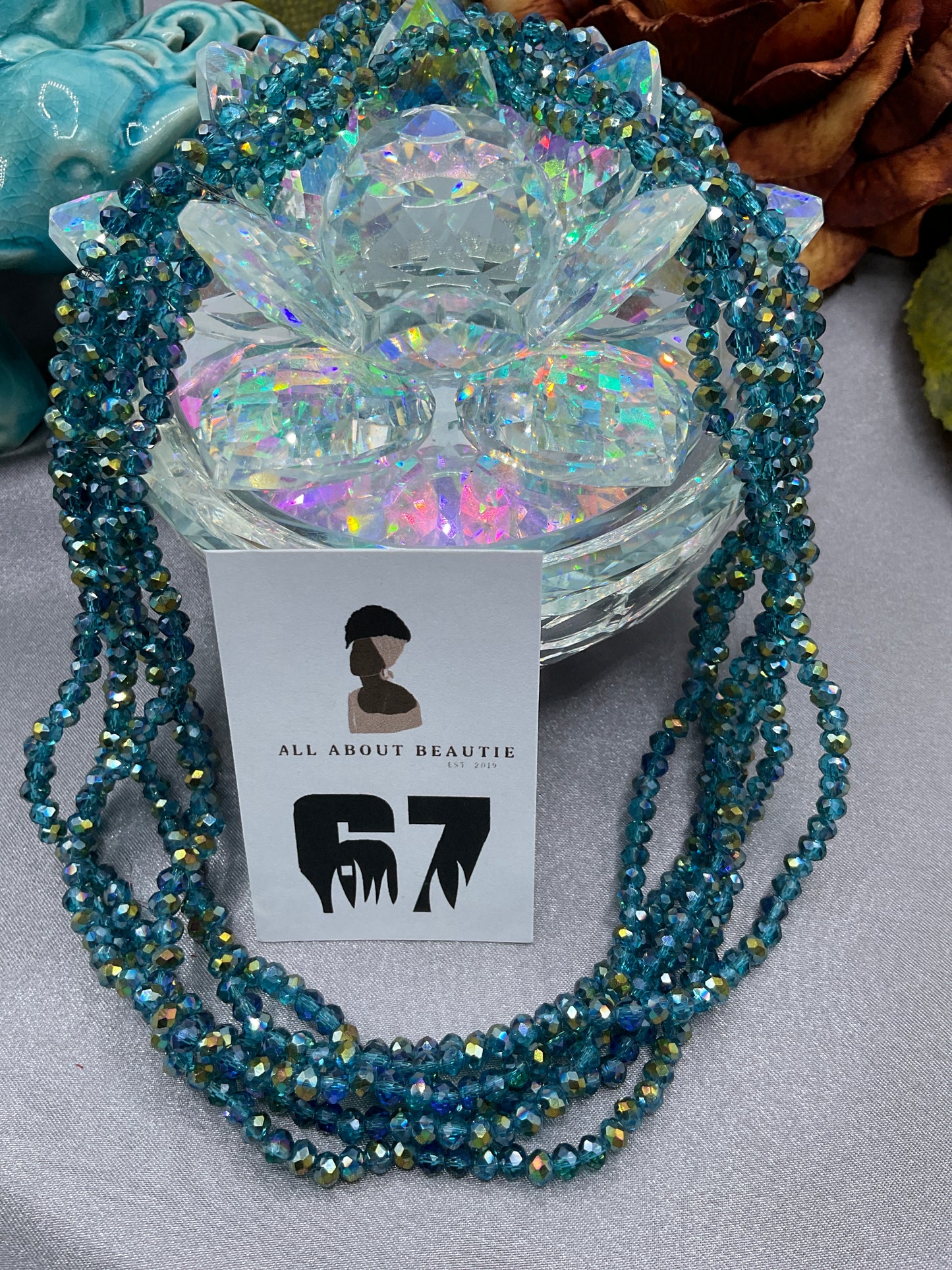 4mm Glass Rondell and Bicone beads