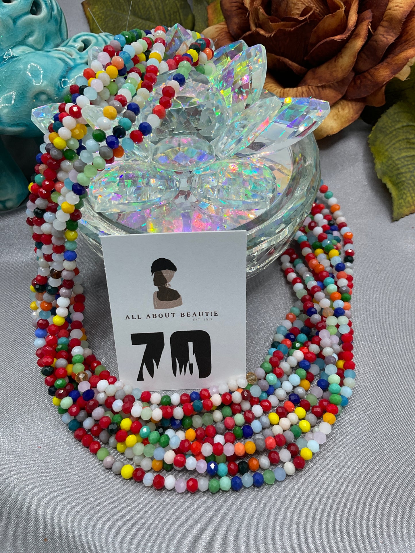 4mm Glass Rondell and Bicone beads