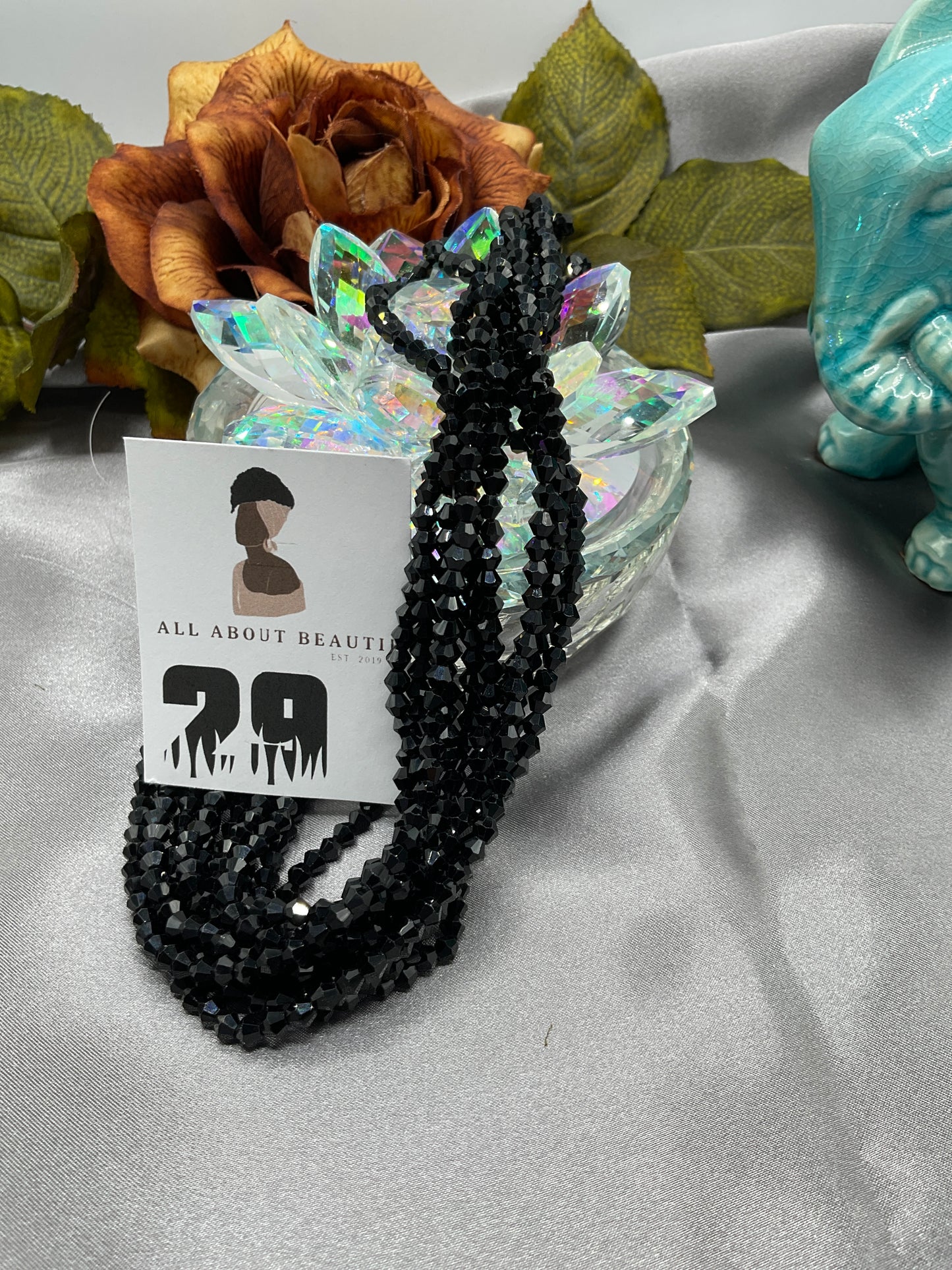 4mm Glass Rondell and Bicone beads