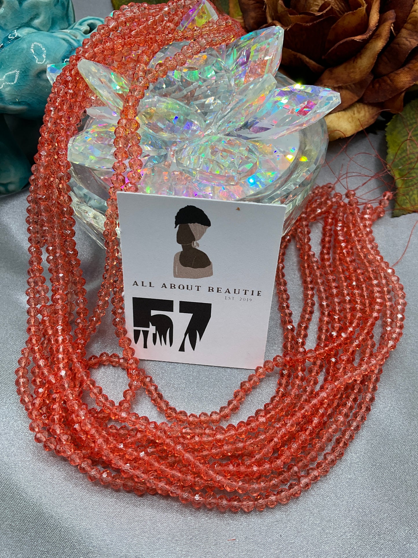 4mm Glass Rondell and Bicone beads