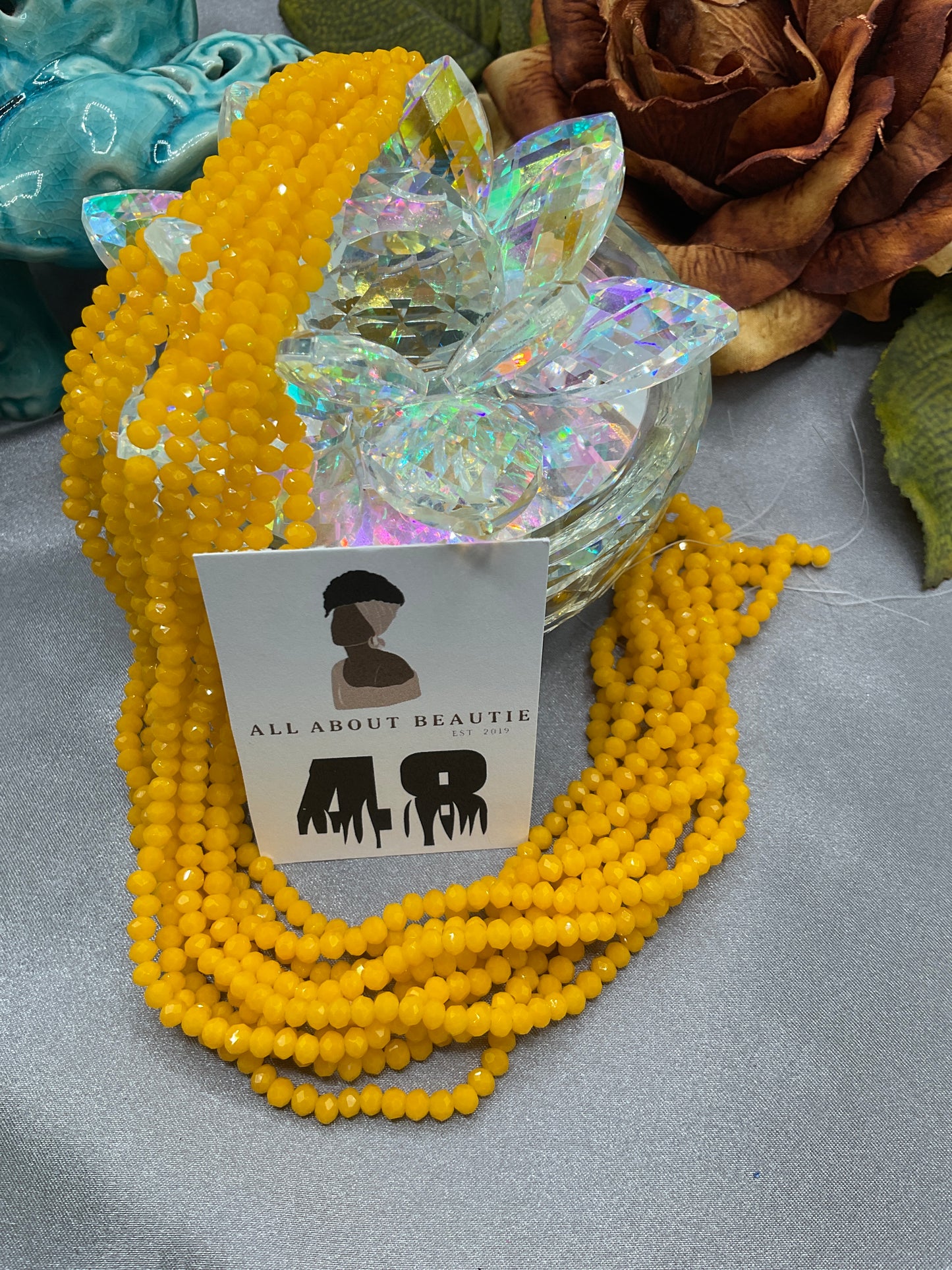 4mm Glass Rondell and Bicone beads