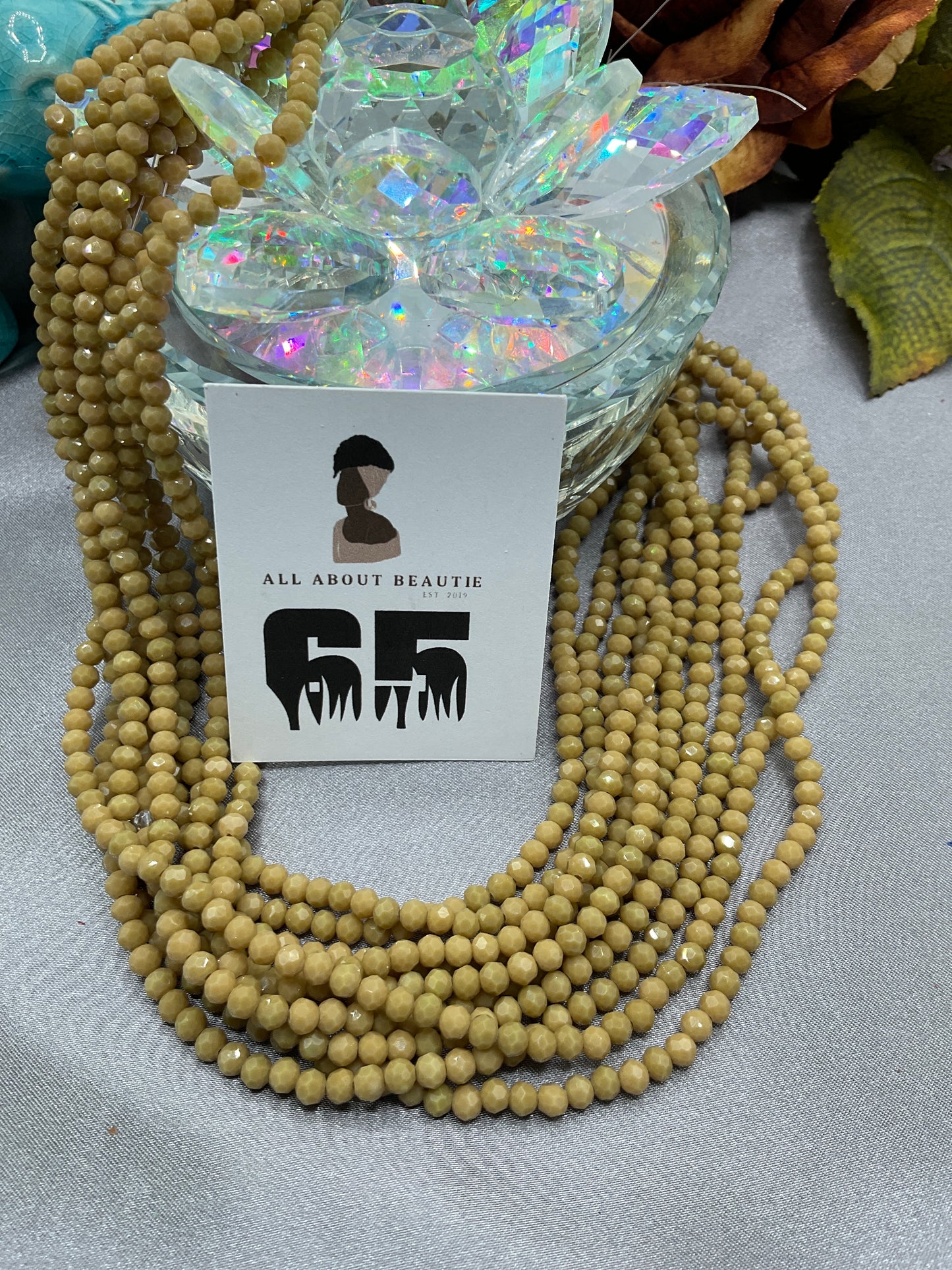 4mm Glass Rondell and Bicone beads