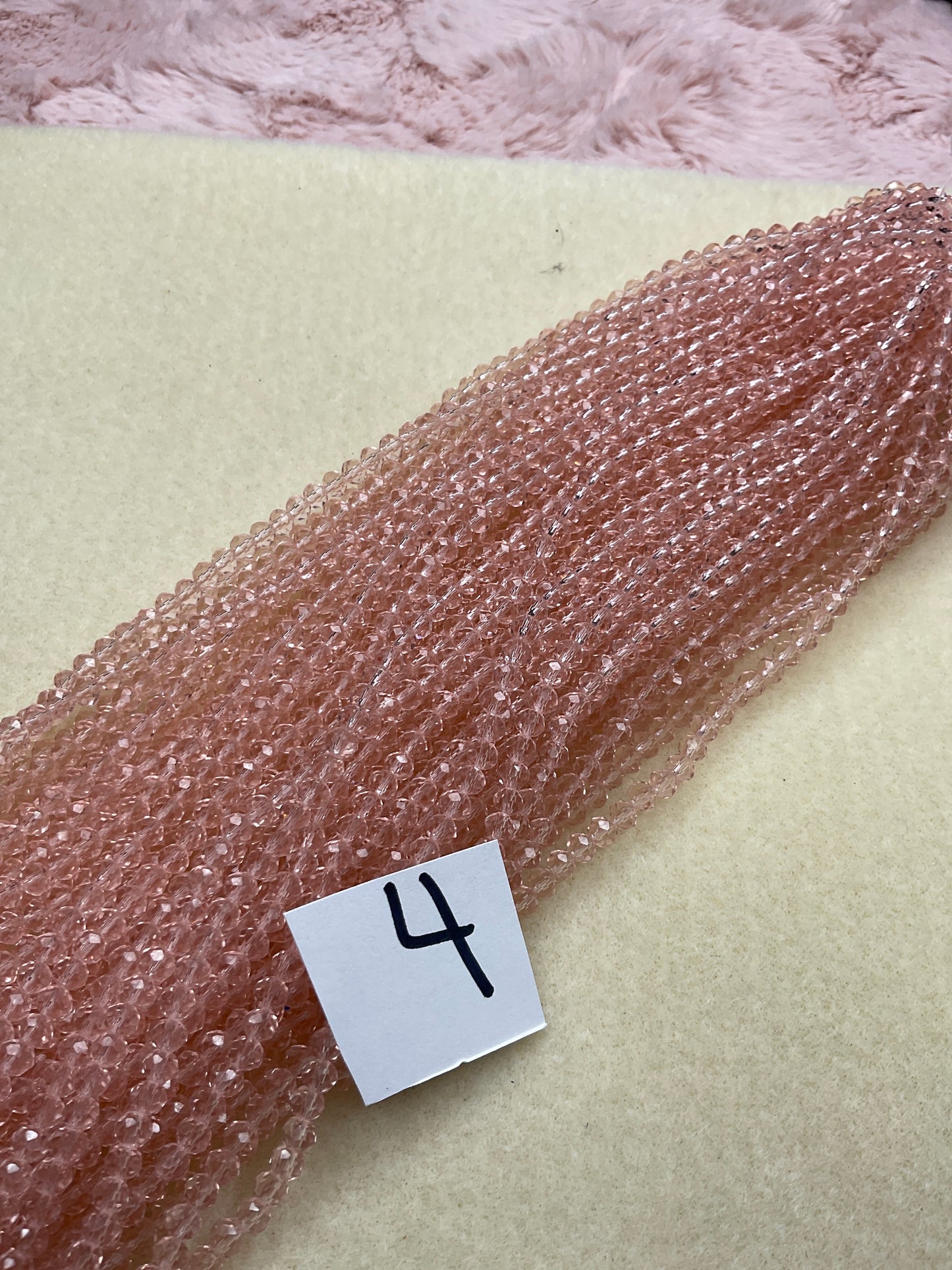4mm Glass Rondell and Bicone beads
