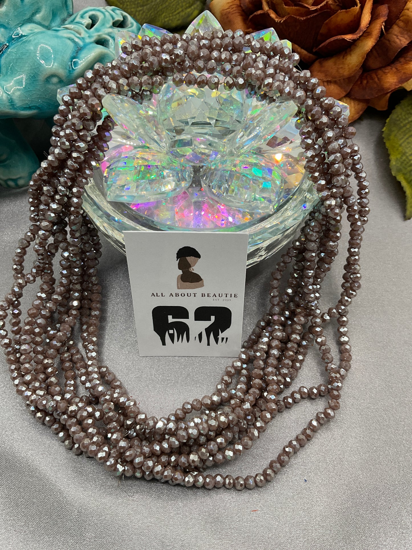 4mm Glass Rondell and Bicone beads