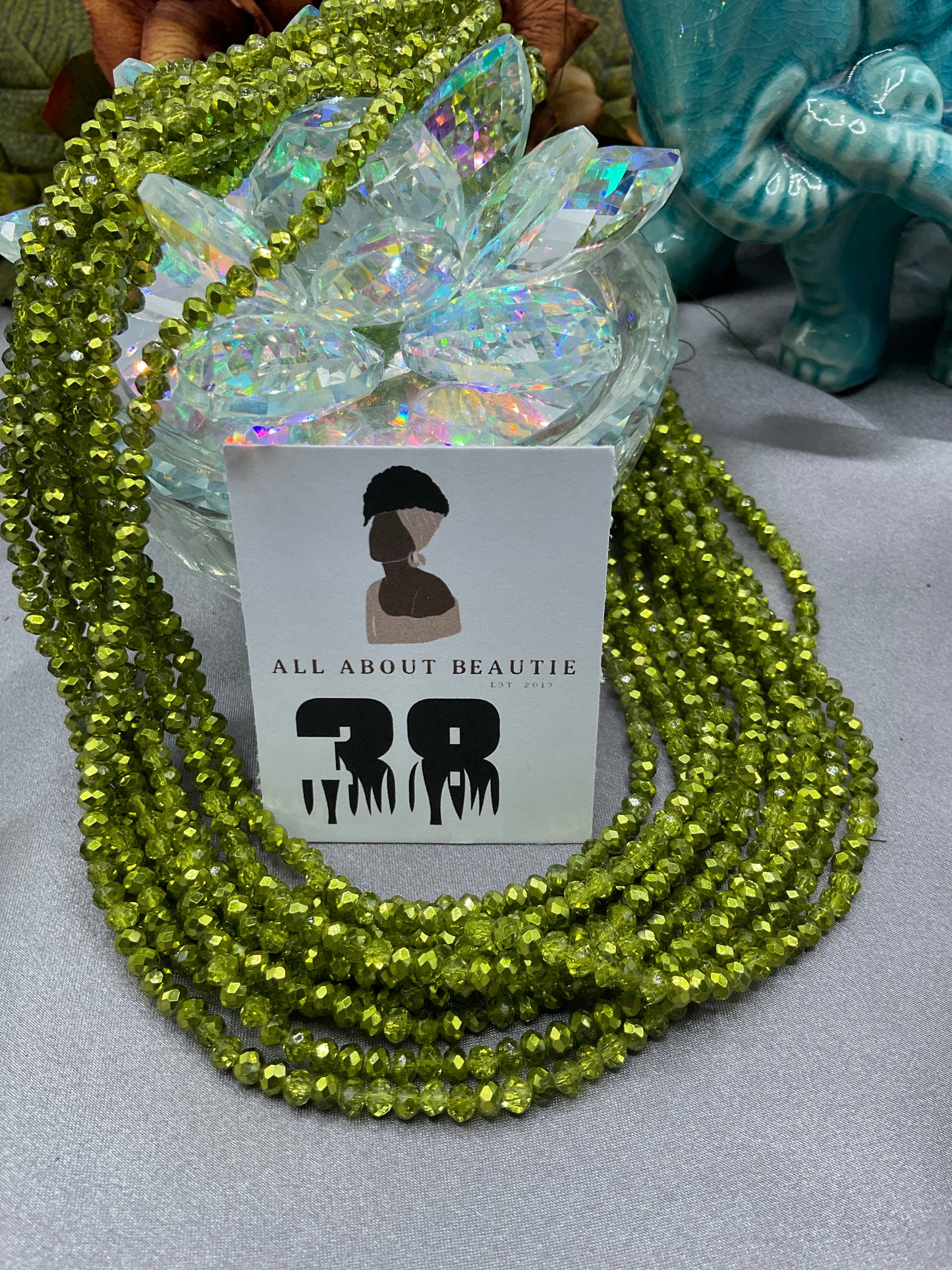 4mm Glass Rondell and Bicone beads