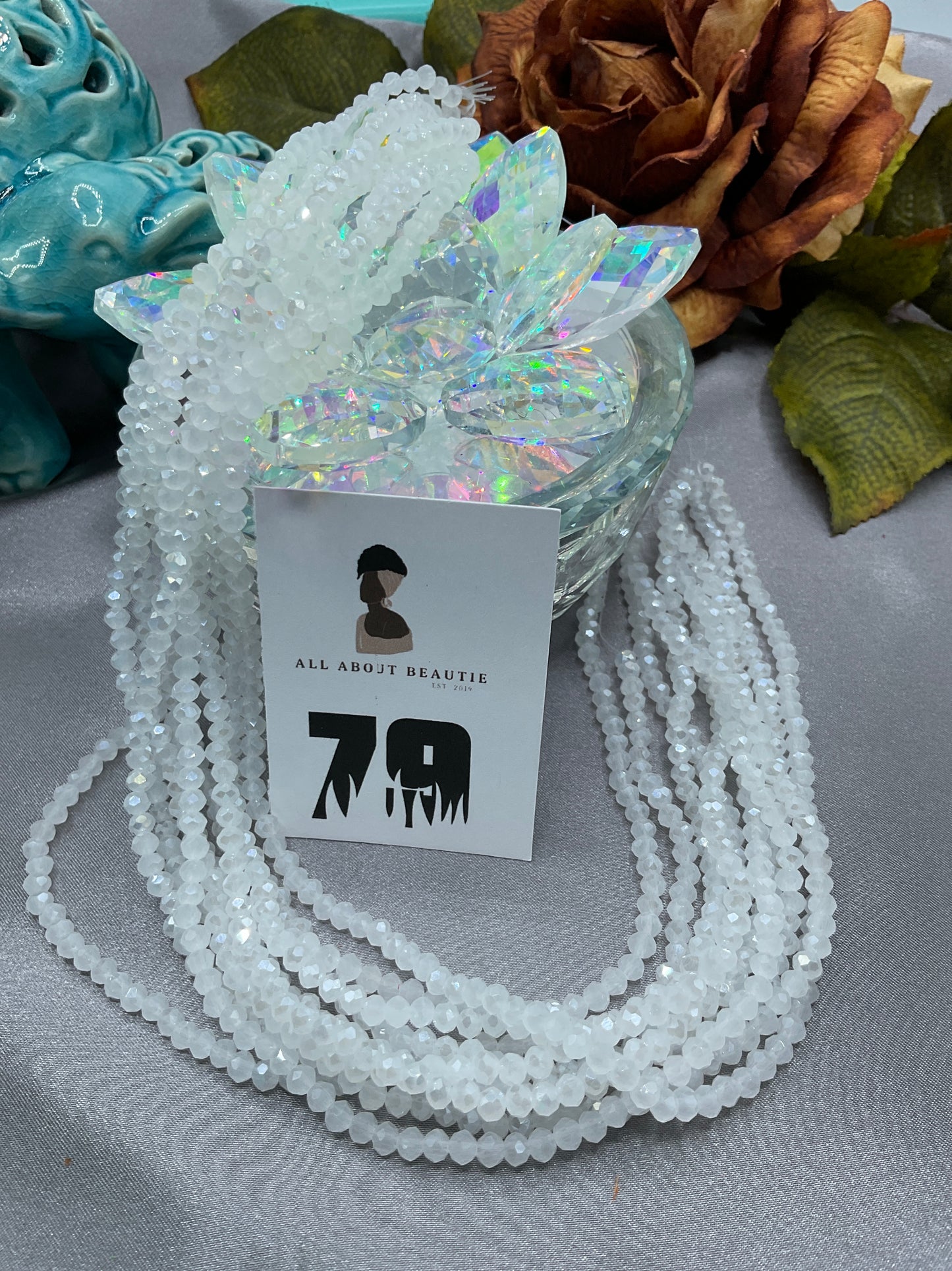 4mm Glass Rondell and Bicone beads
