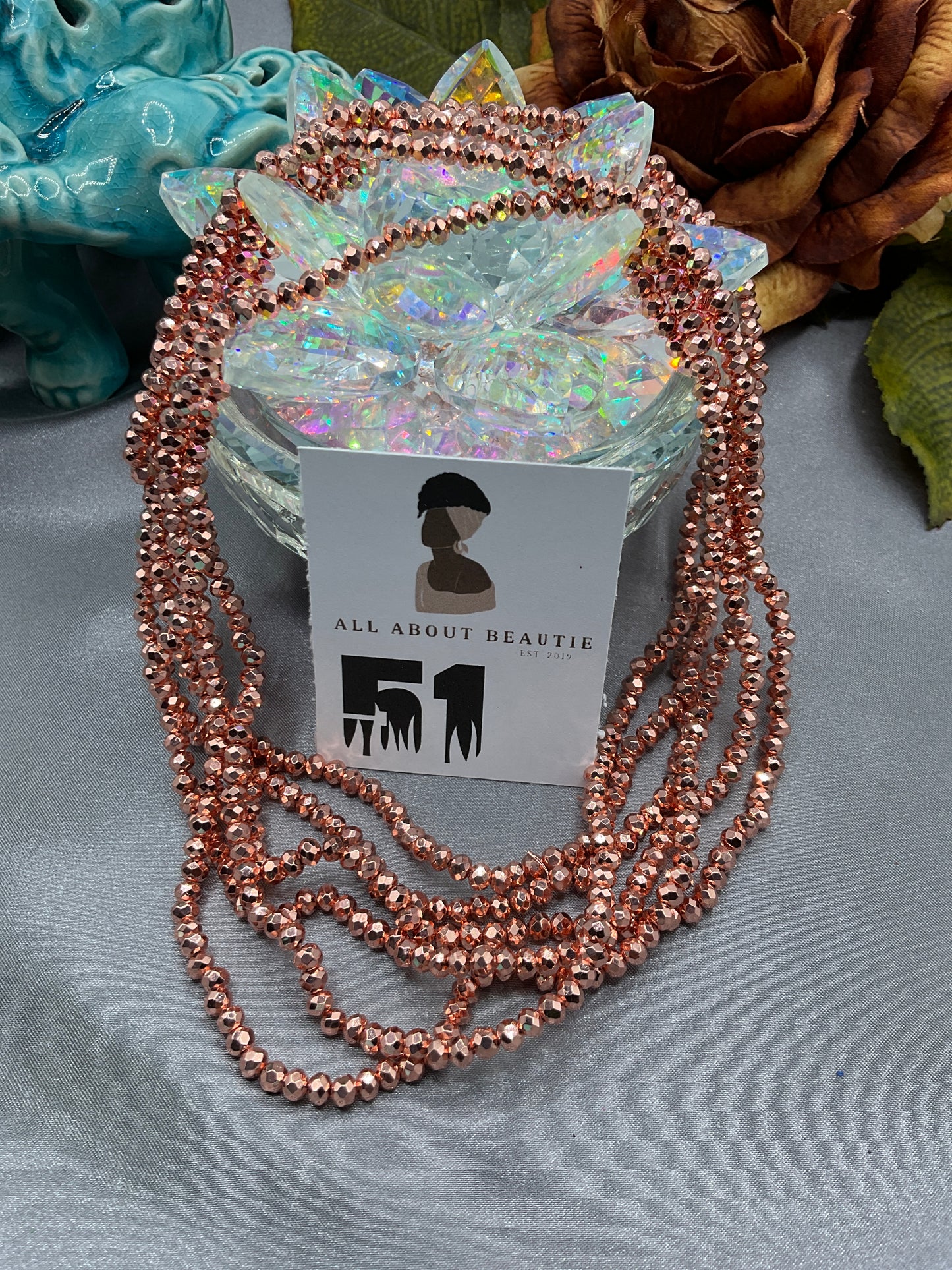 4mm Glass Rondell and Bicone beads