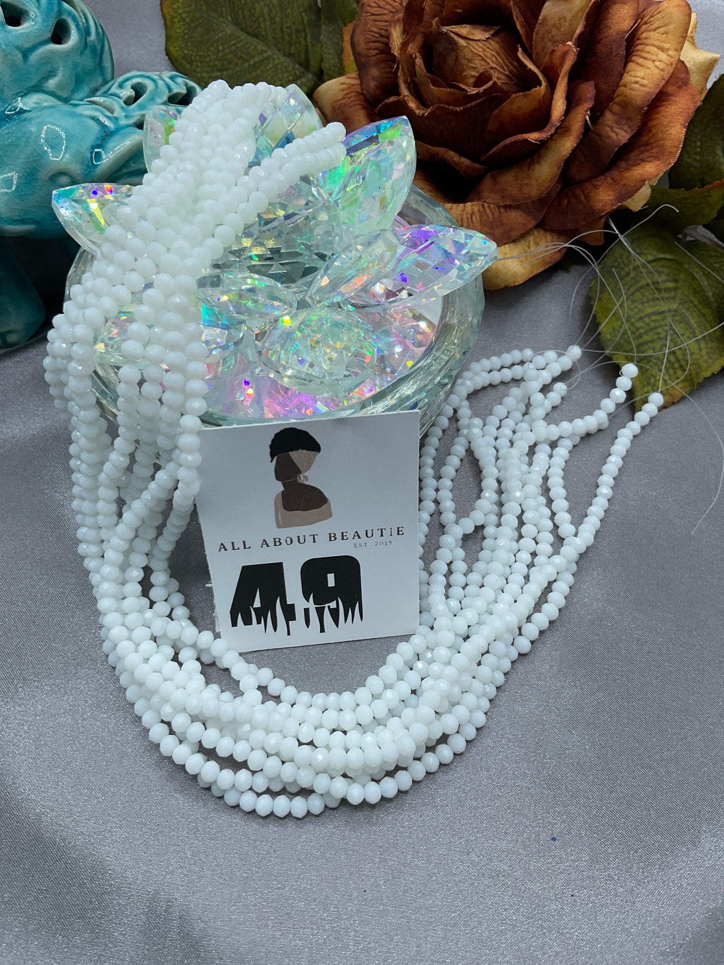 4mm Glass Rondell and Bicone beads