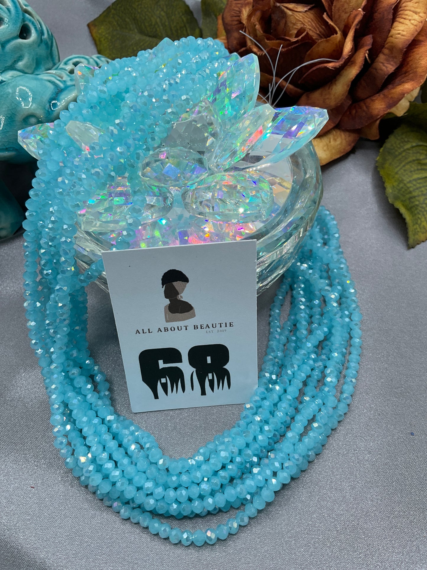 4mm Glass Rondell and Bicone beads