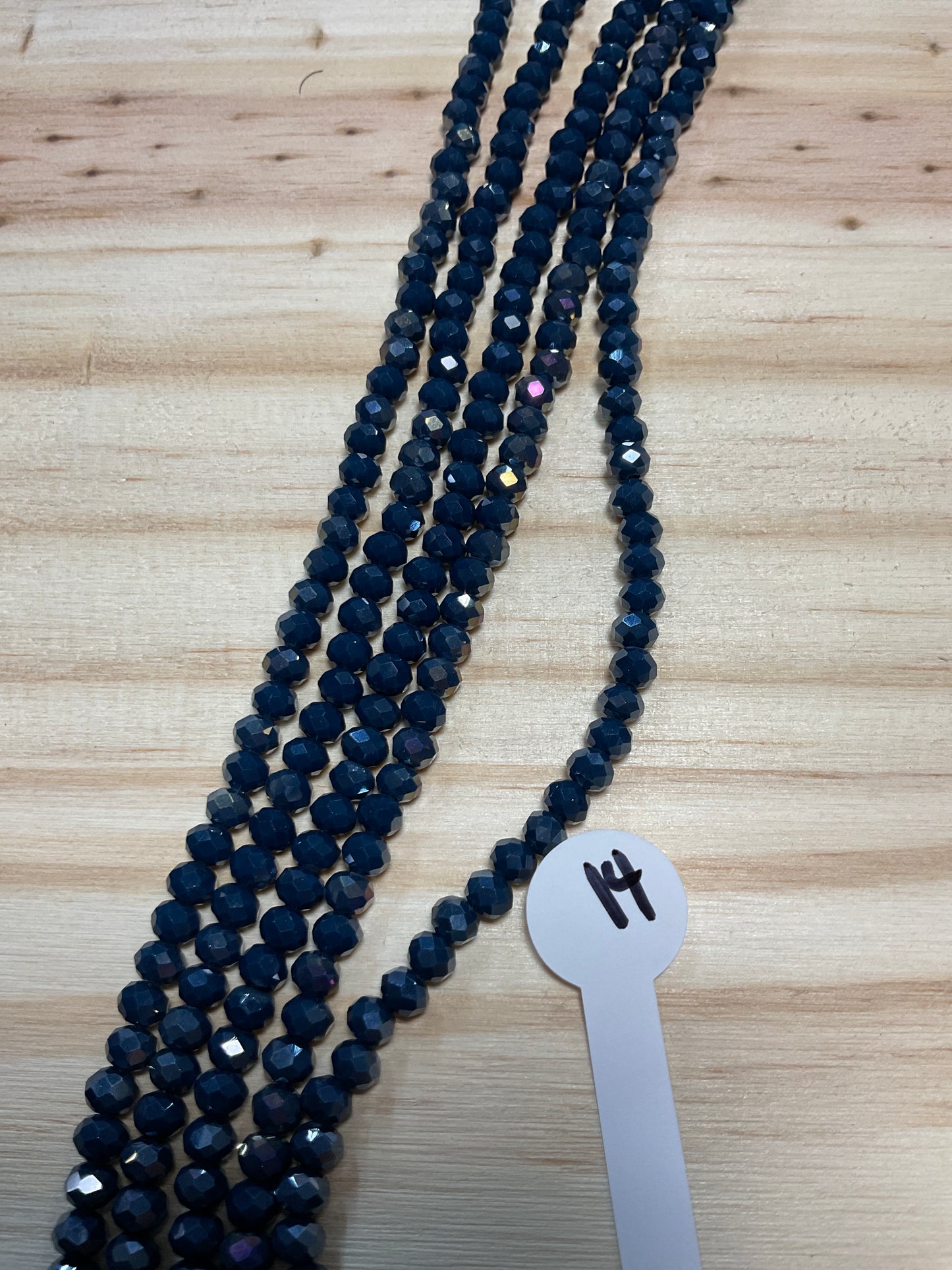 4mm Glass Rondell and Bicone beads