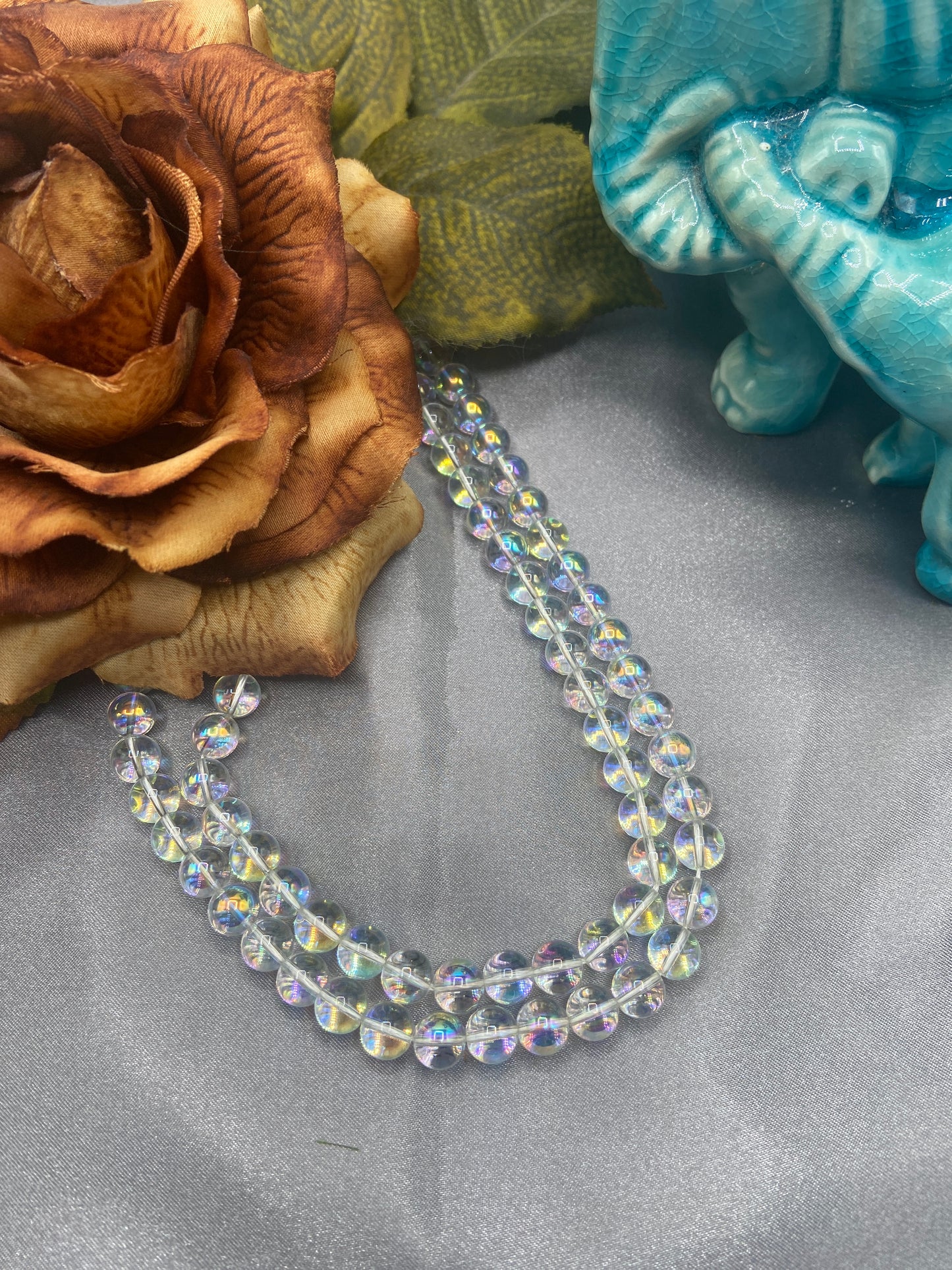 8mm Moonstone and other Glass Bead Strands
