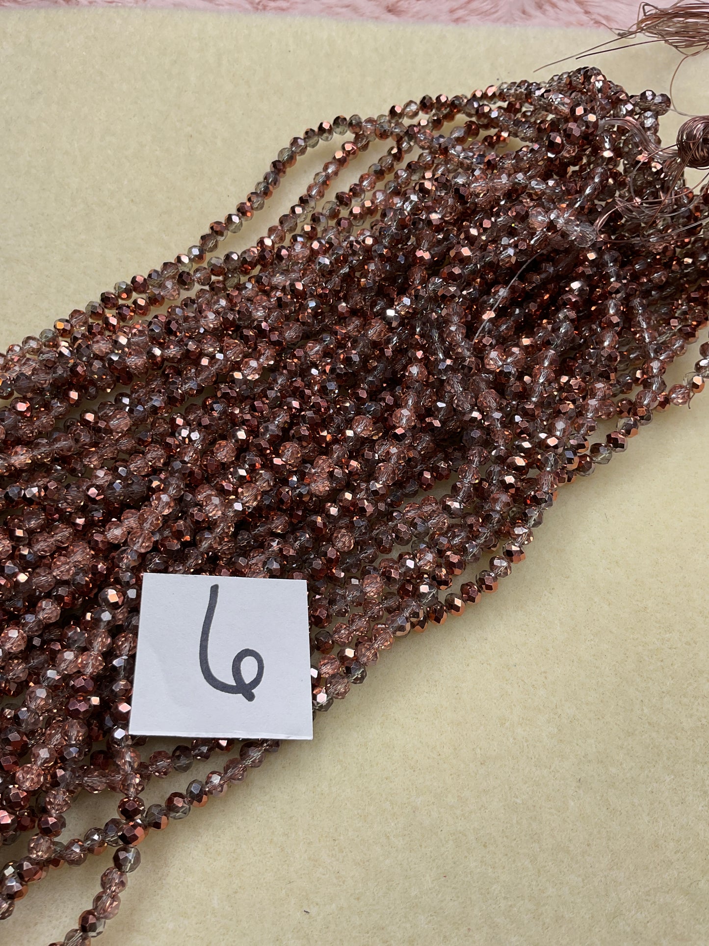 4mm Glass Rondell and Bicone beads