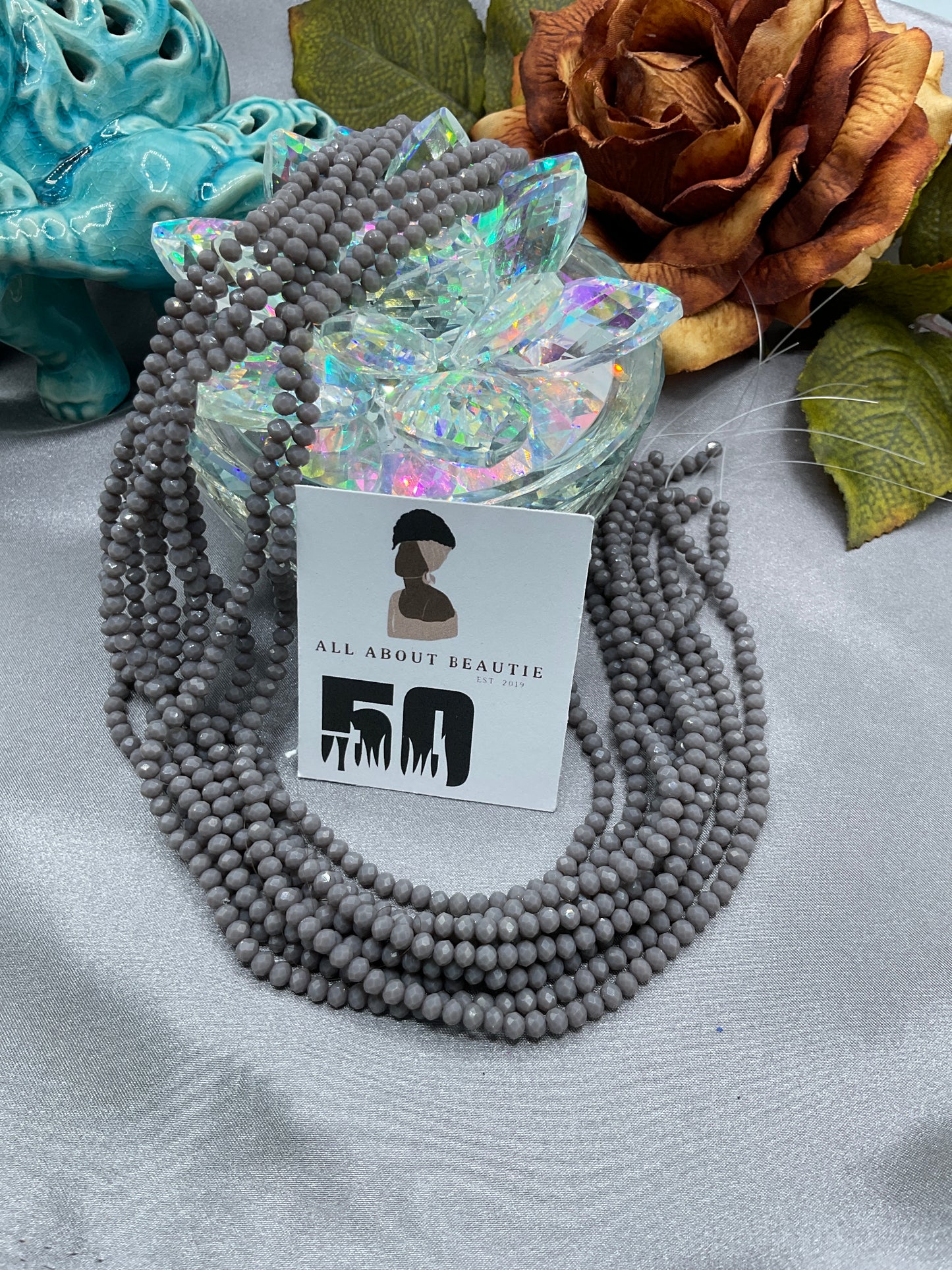 4mm Glass Rondell and Bicone beads