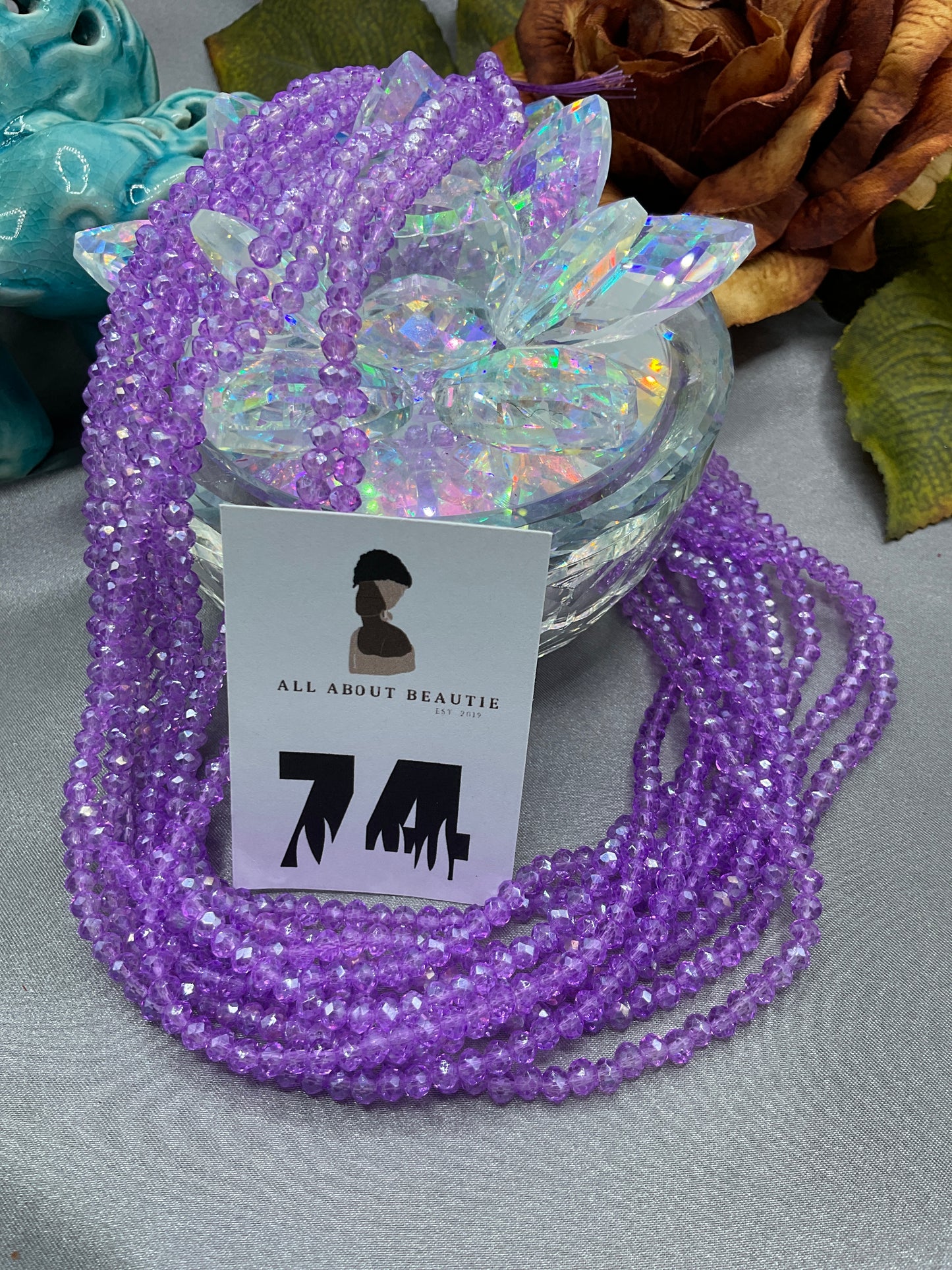 4mm Glass Rondell and Bicone beads