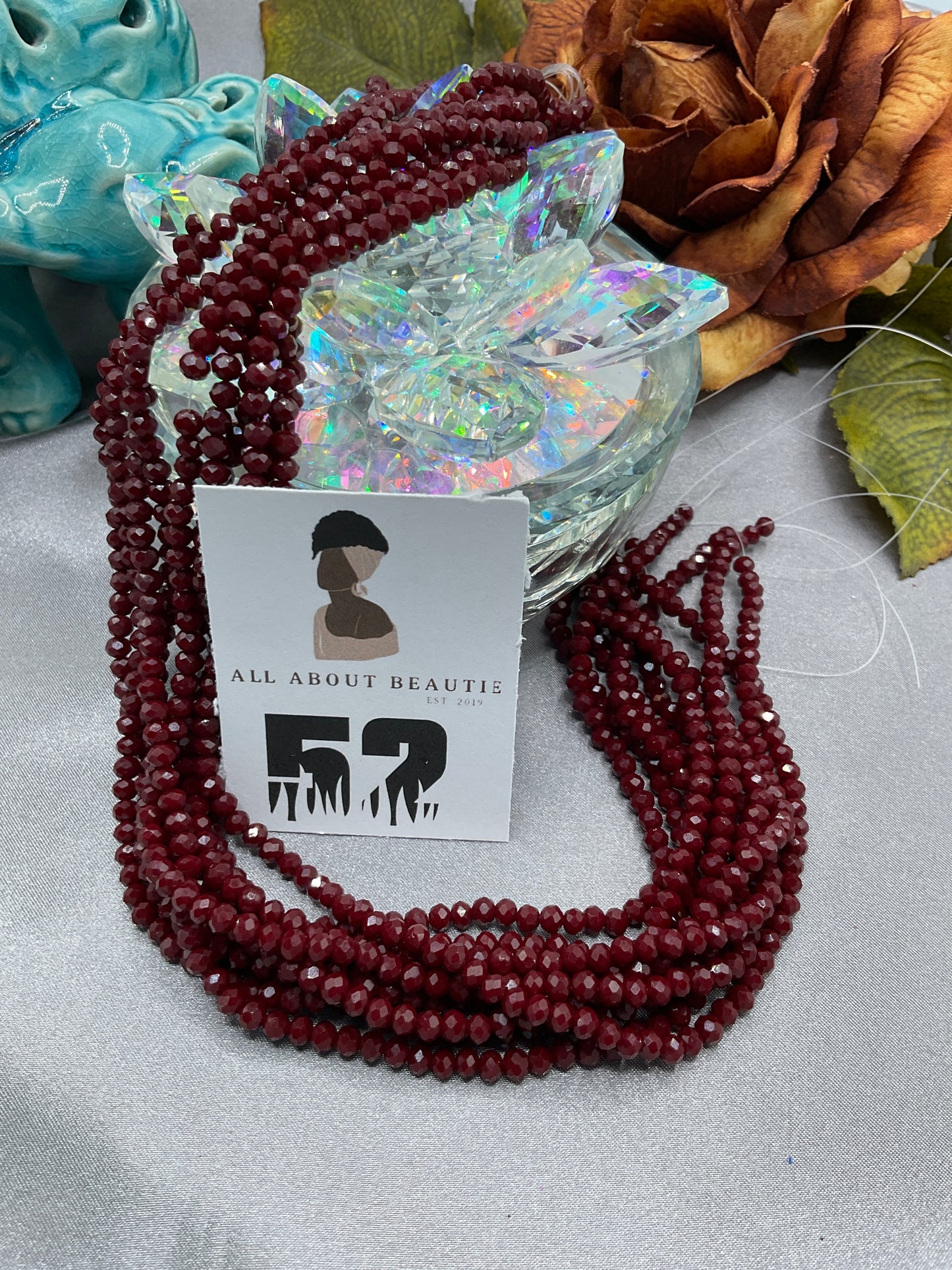 4mm Glass Rondell and Bicone beads