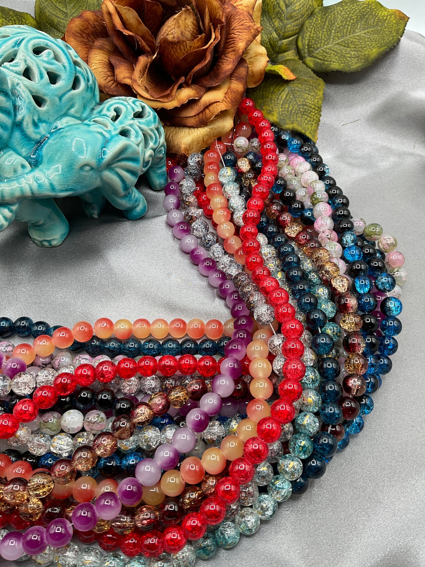 10mm Glass Bead Strands
