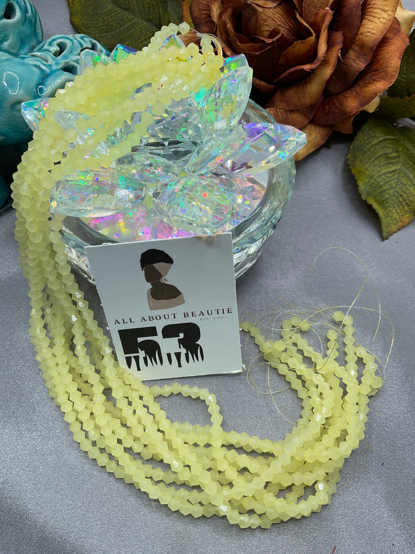 4mm Glass Rondell and Bicone beads