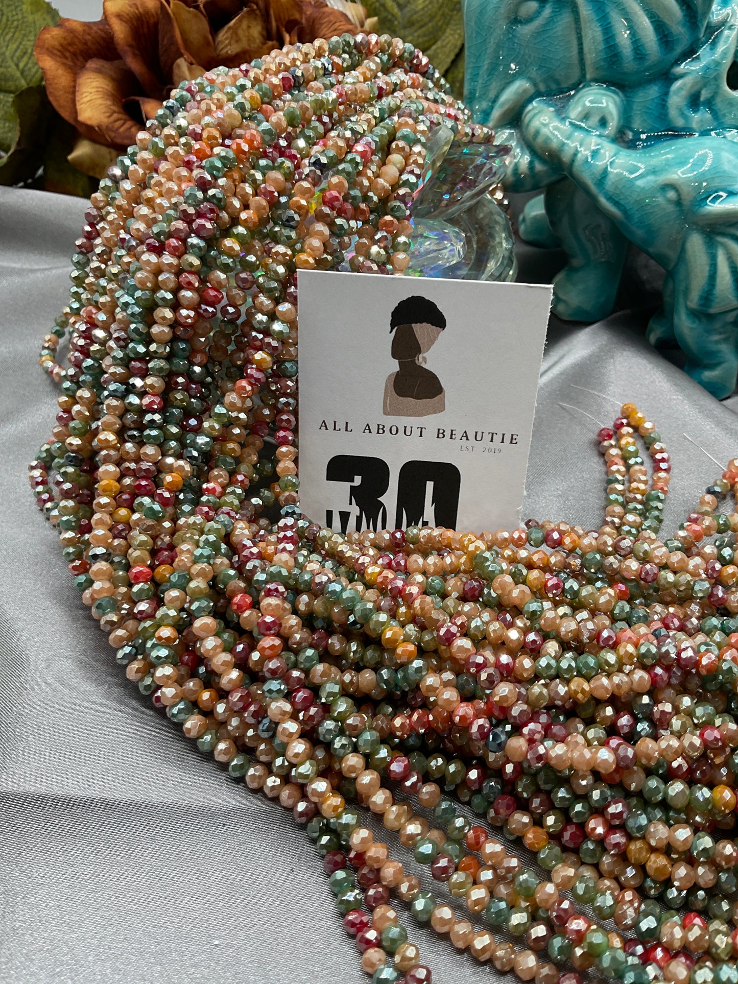 4mm Glass Rondell and Bicone beads