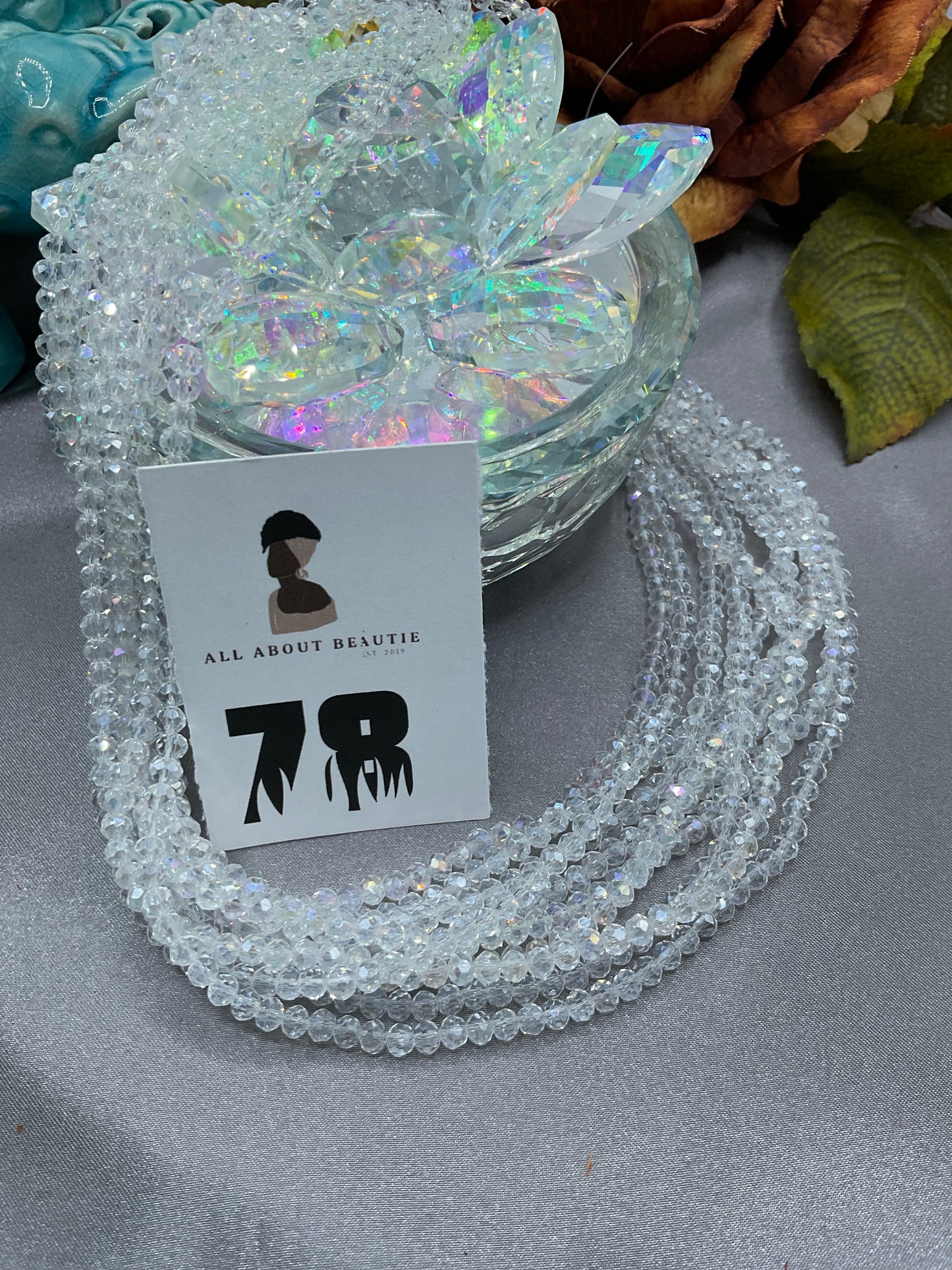4mm Glass Rondell and Bicone beads