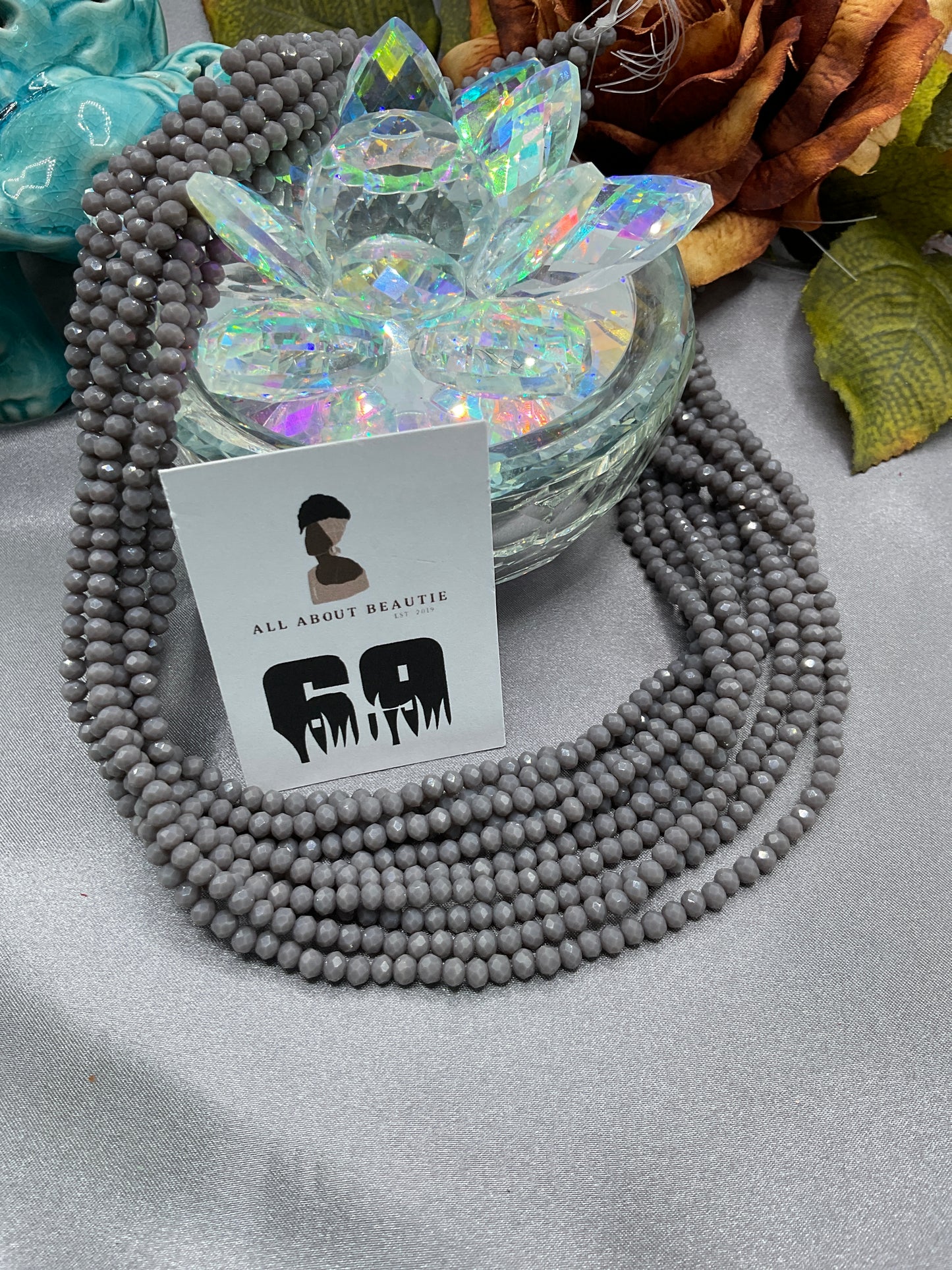 4mm Glass Rondell and Bicone beads