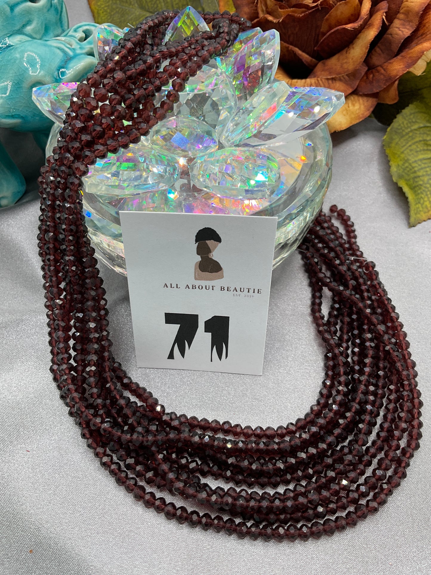 4mm Glass Rondell and Bicone beads
