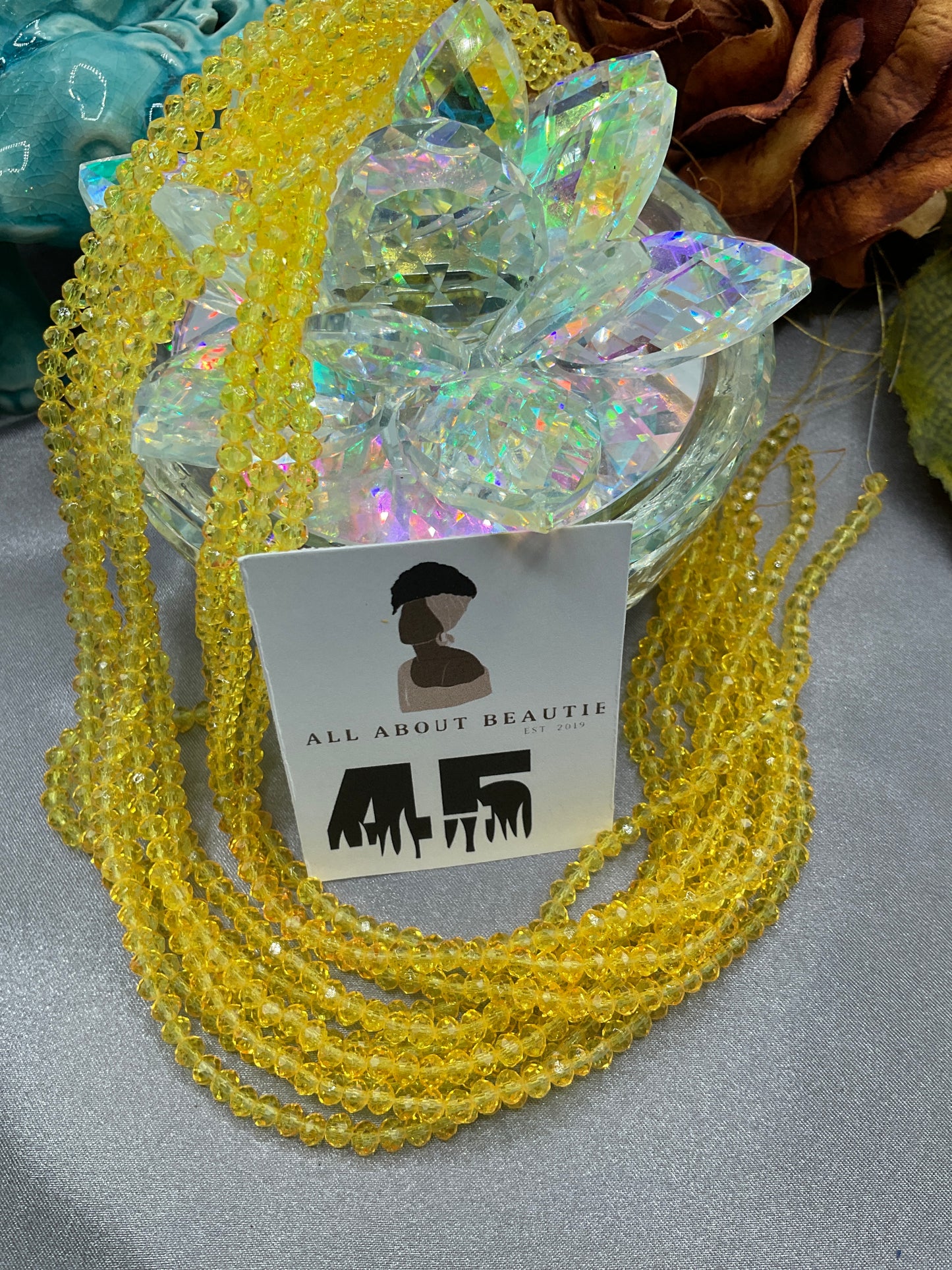 4mm Glass Rondell and Bicone beads