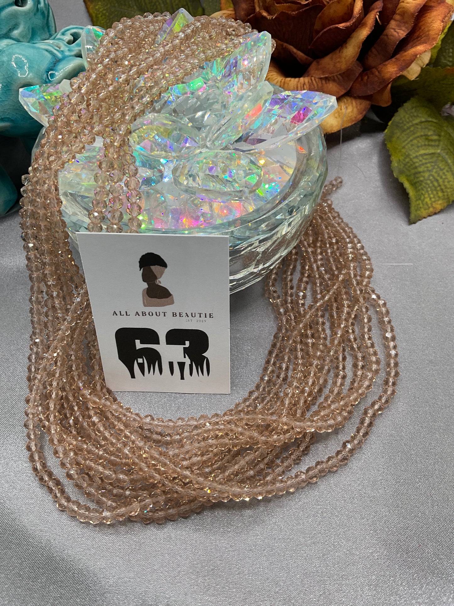 4mm Glass Rondell and Bicone beads