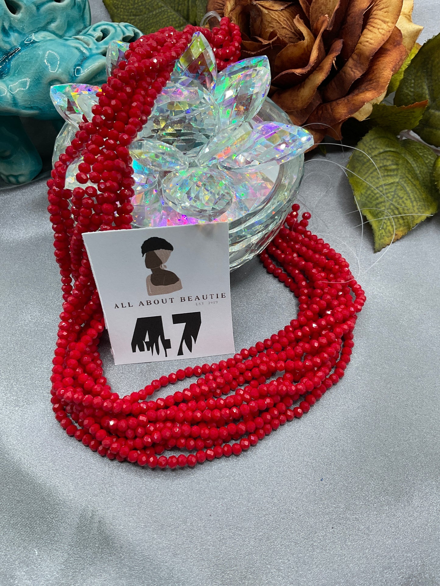 4mm Glass Rondell and Bicone beads