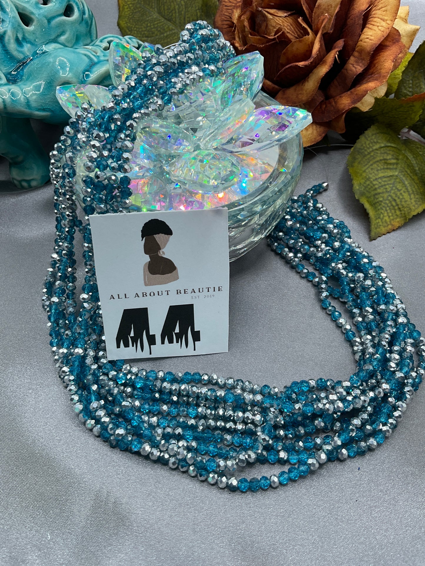 4mm Glass Rondell and Bicone beads