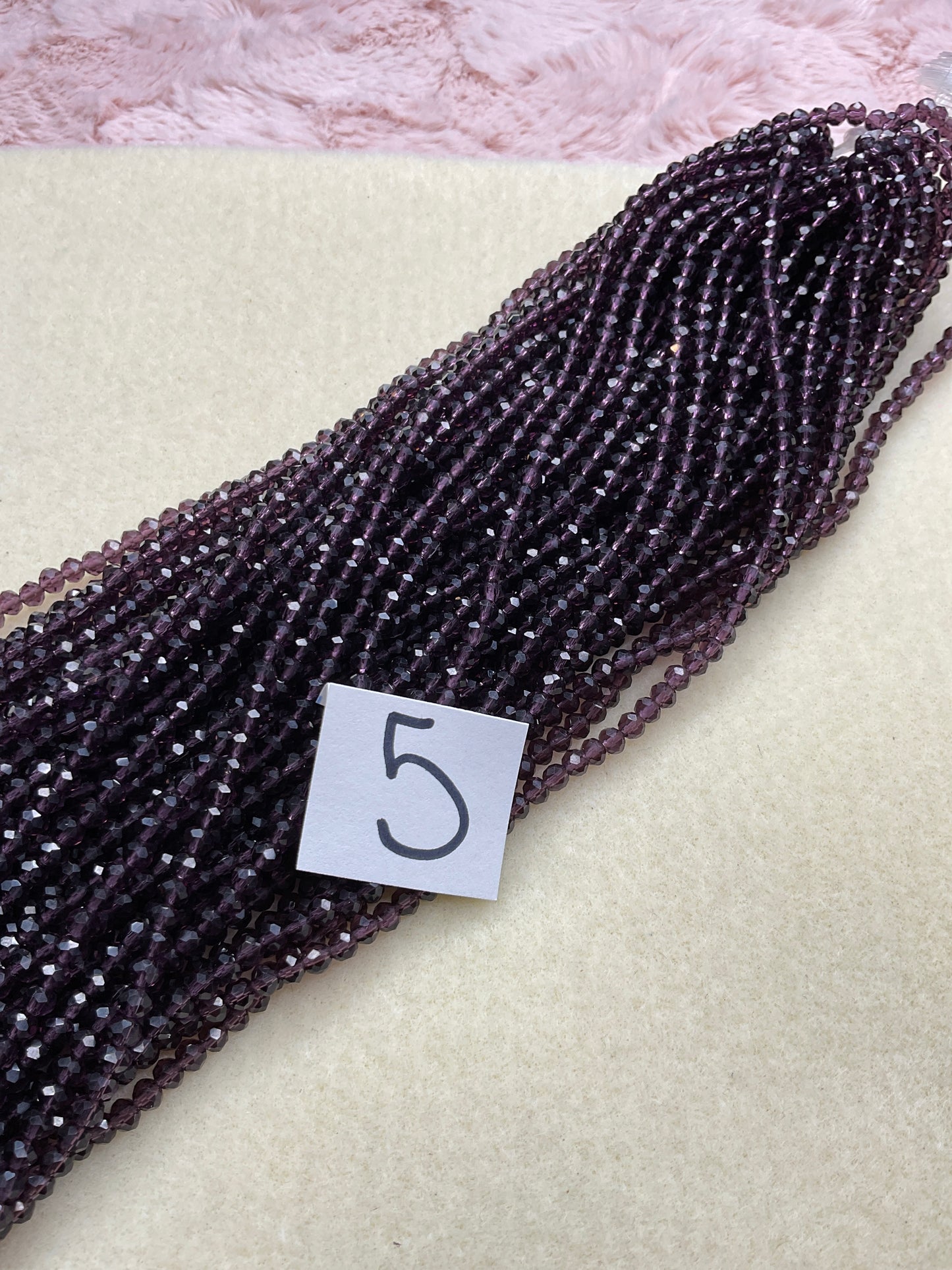 4mm Glass Rondell and Bicone beads