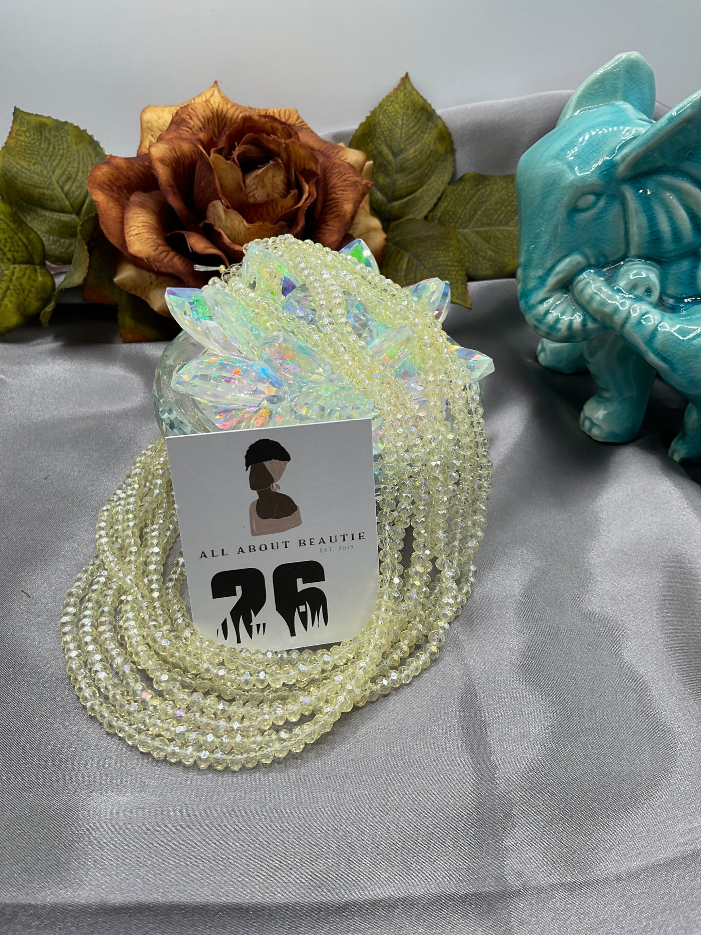 4mm Glass Rondell and Bicone beads