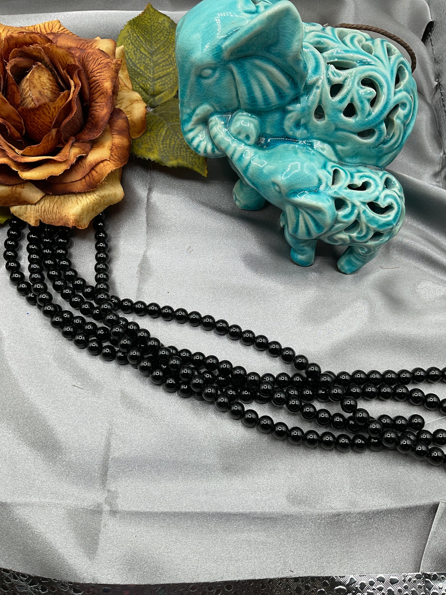 8mm Moonstone and other Glass Bead Strands