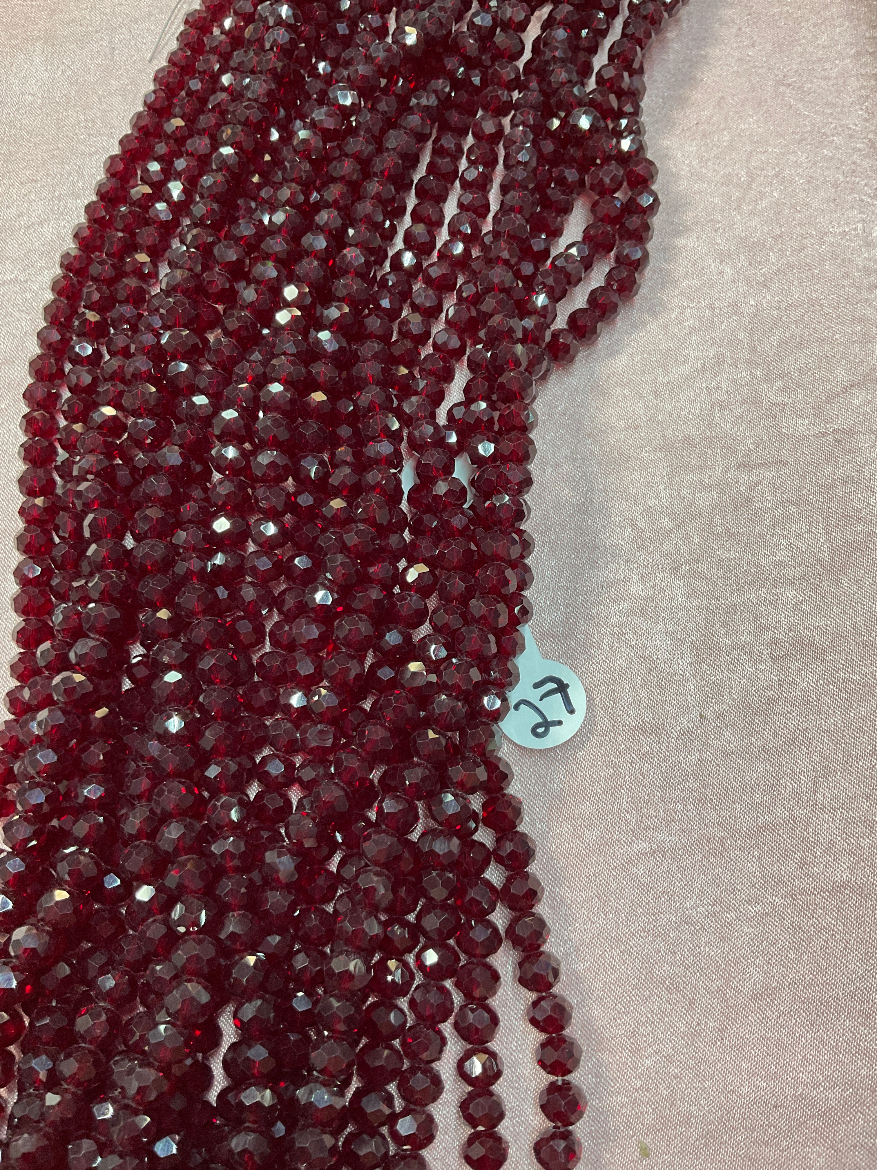 6mm Glass Rondelle and round beads